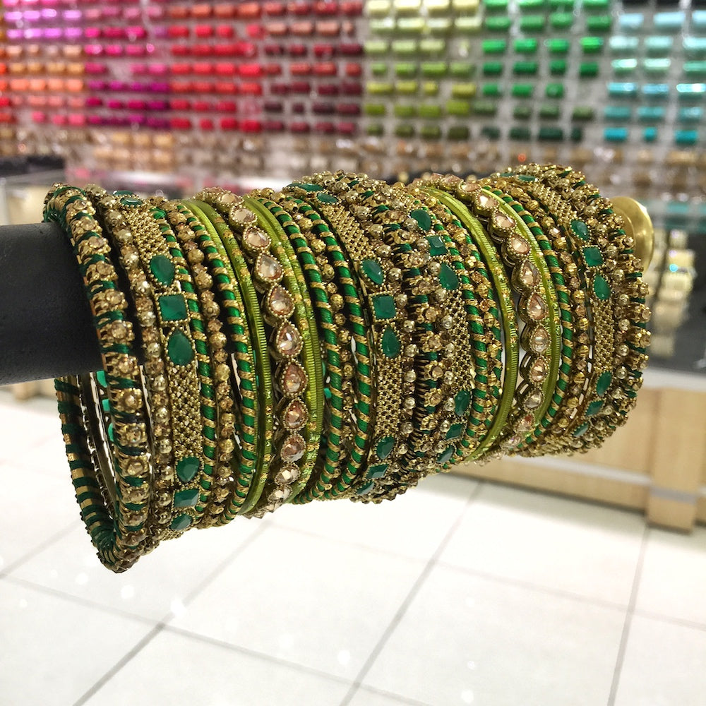 Green hot sale colour bangles