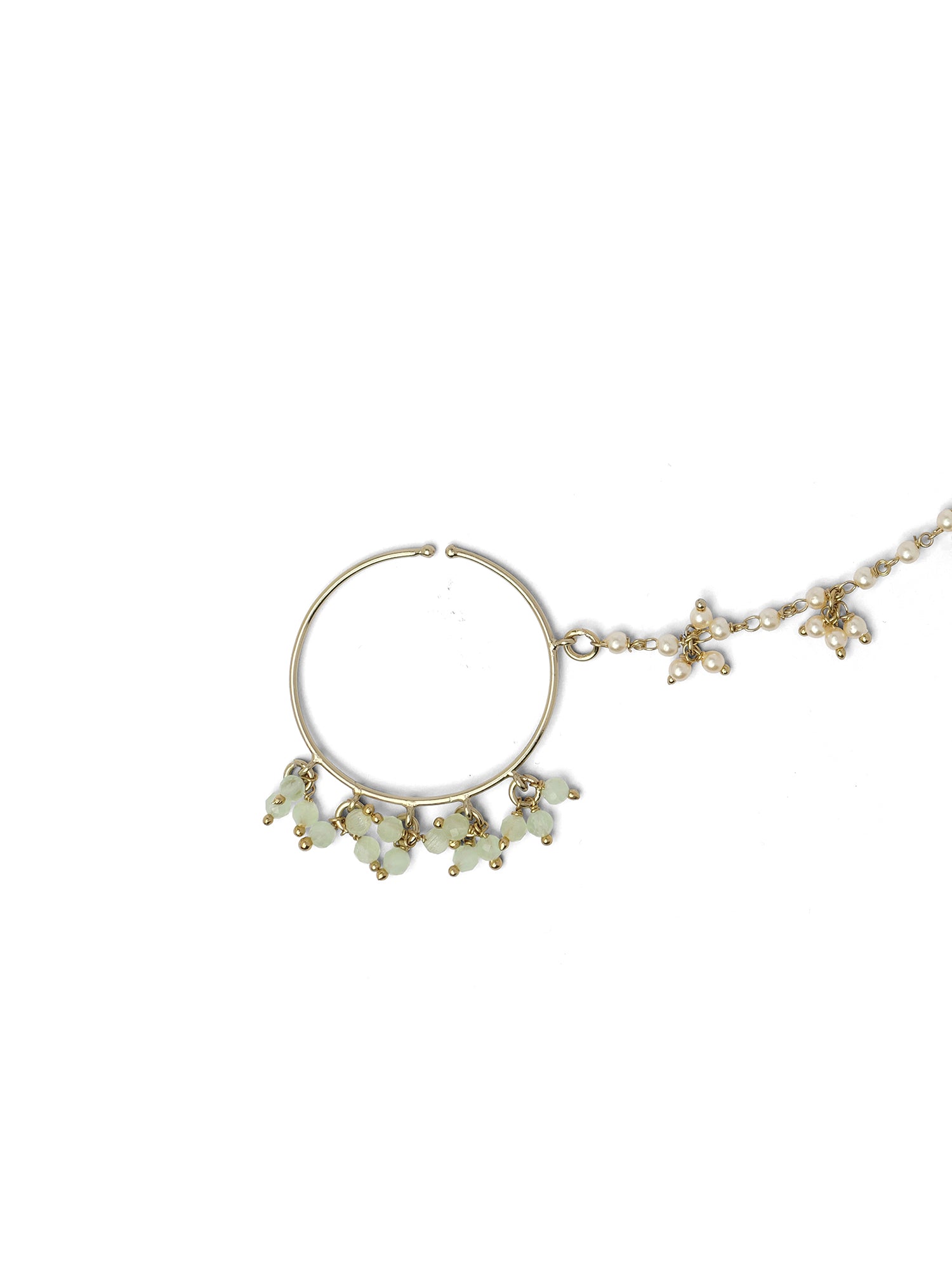 1.25" Cluster Bead Bridal Nose Ring in Mint