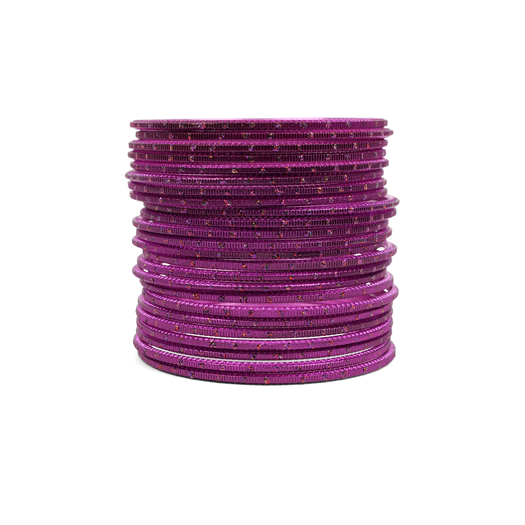 Purple Glitter Plain Bangles