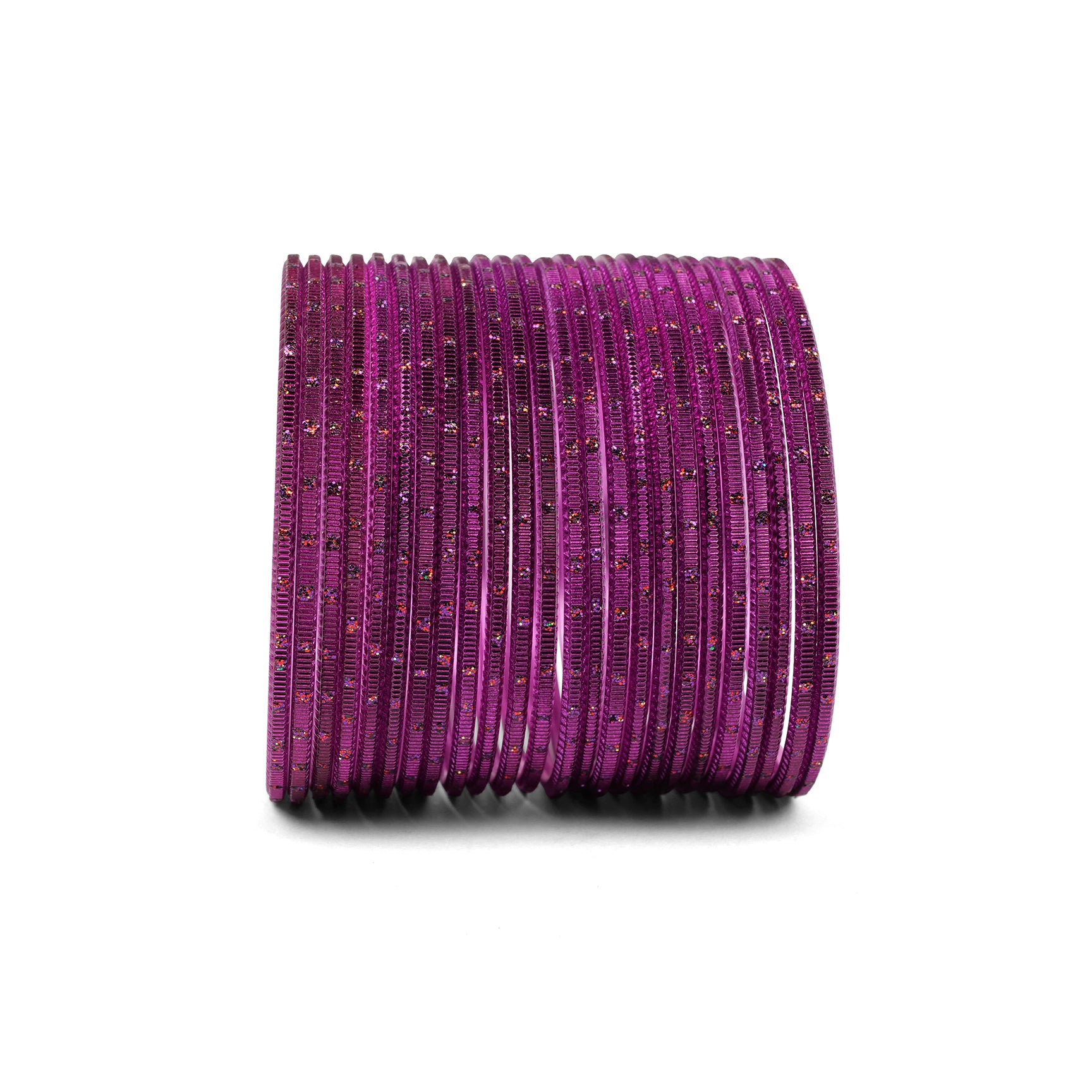 Purple Glitter Plain Bangles