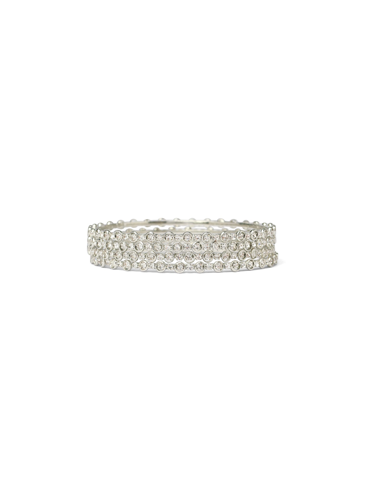 Aafreen Diamante Bangles in Rhodium