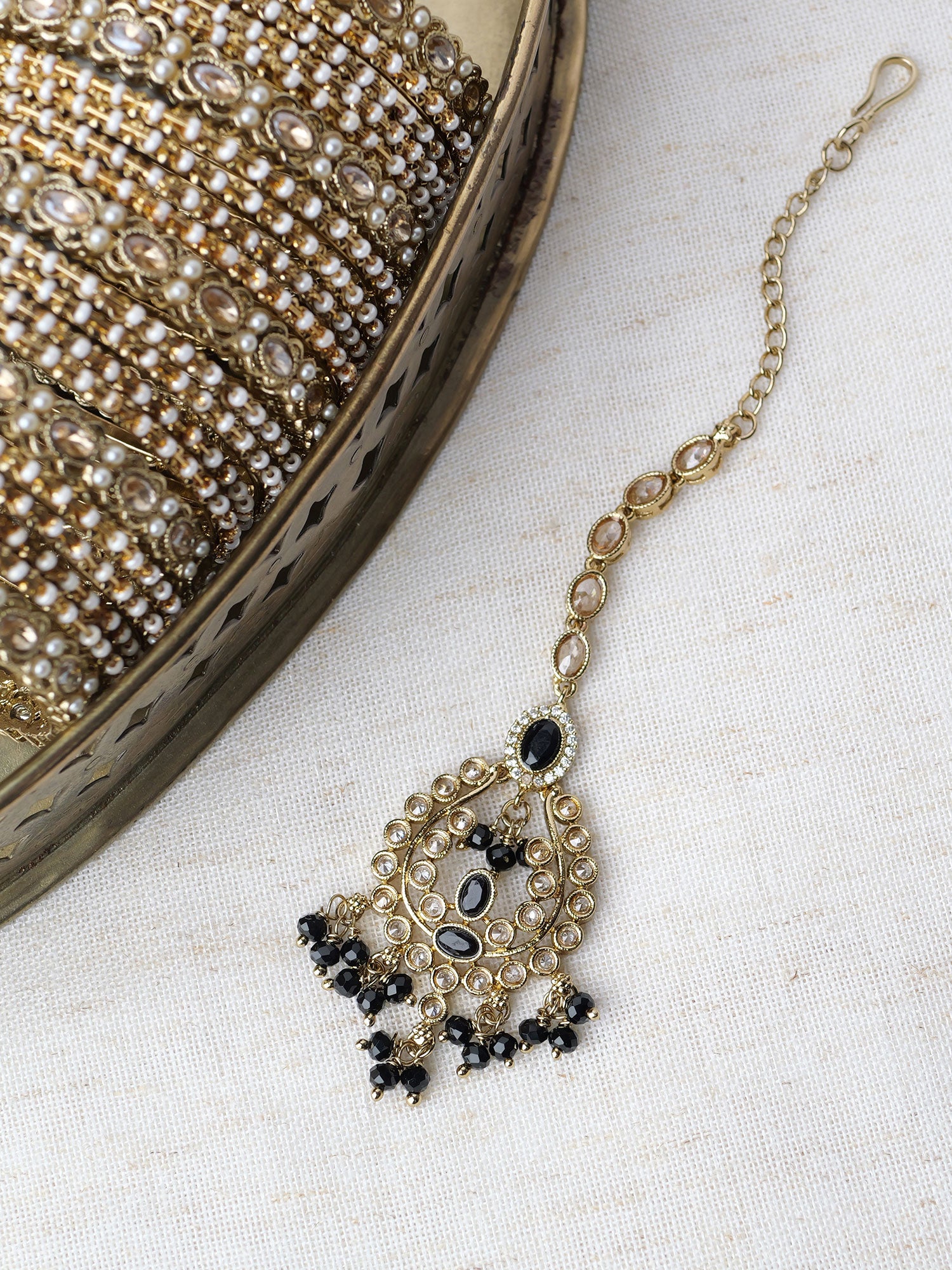 Adira Maang Tikka in Black