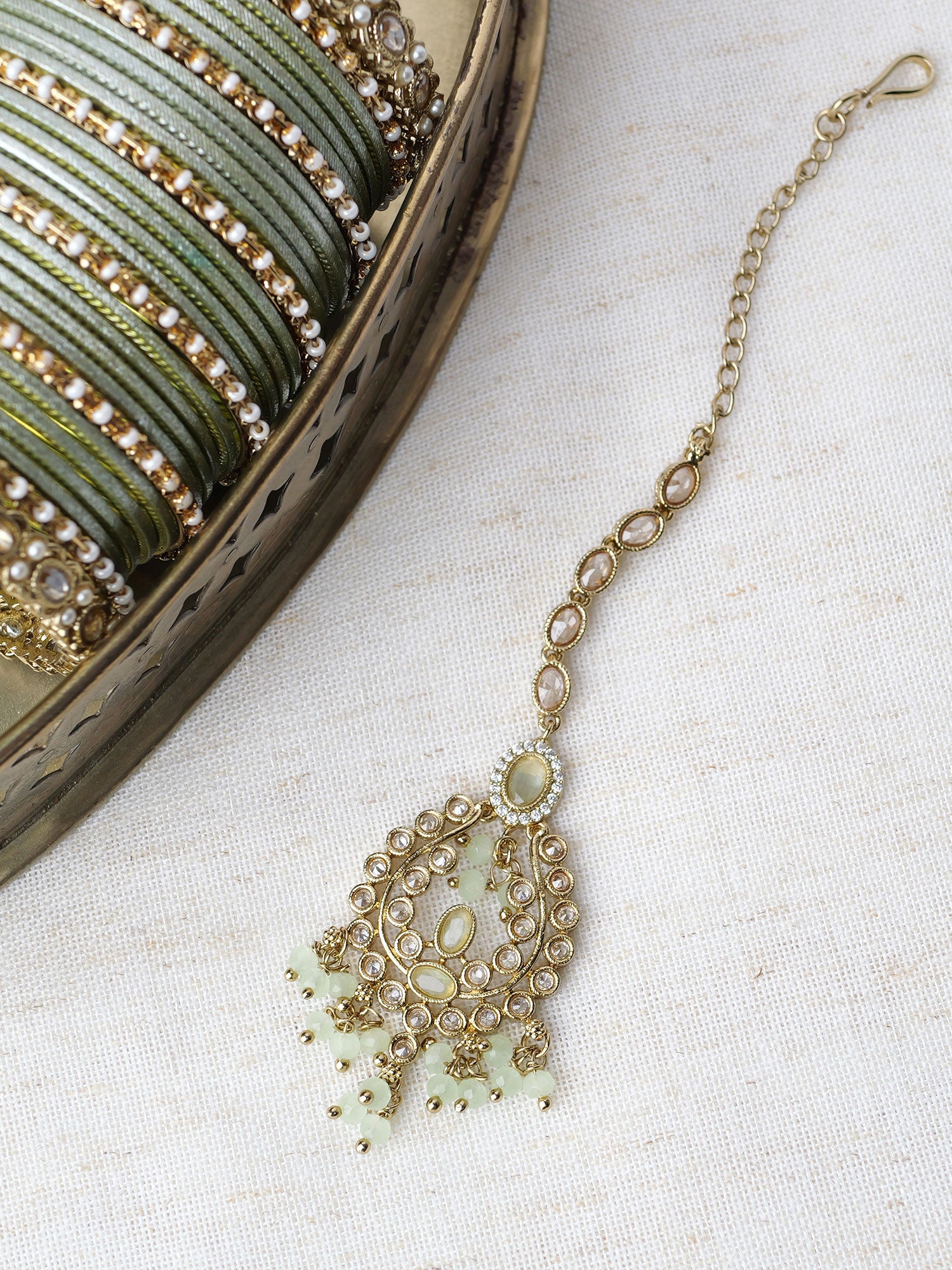 Adira Maang Tikka in Mint