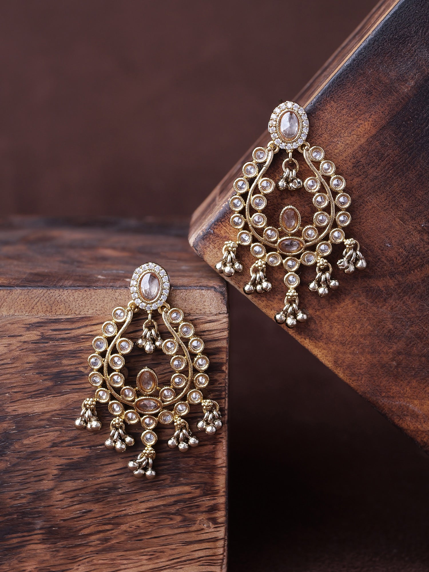 Adira Small Earrings in Antique Gold
