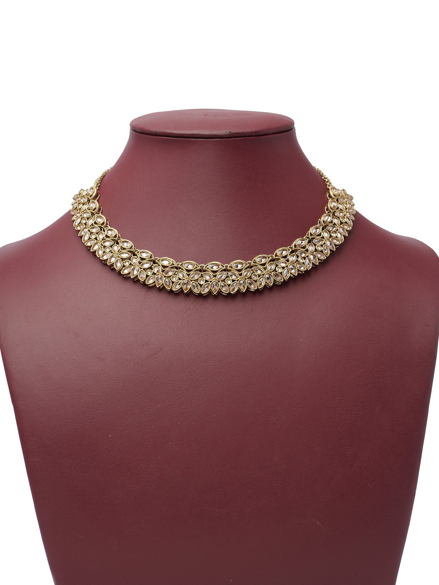 Aditi Simple Necklace Set in Antique Gold