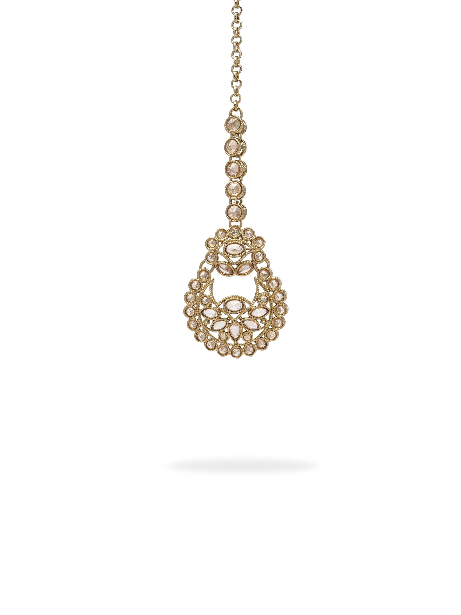 Aditi Simple Necklace Set in Antique Gold