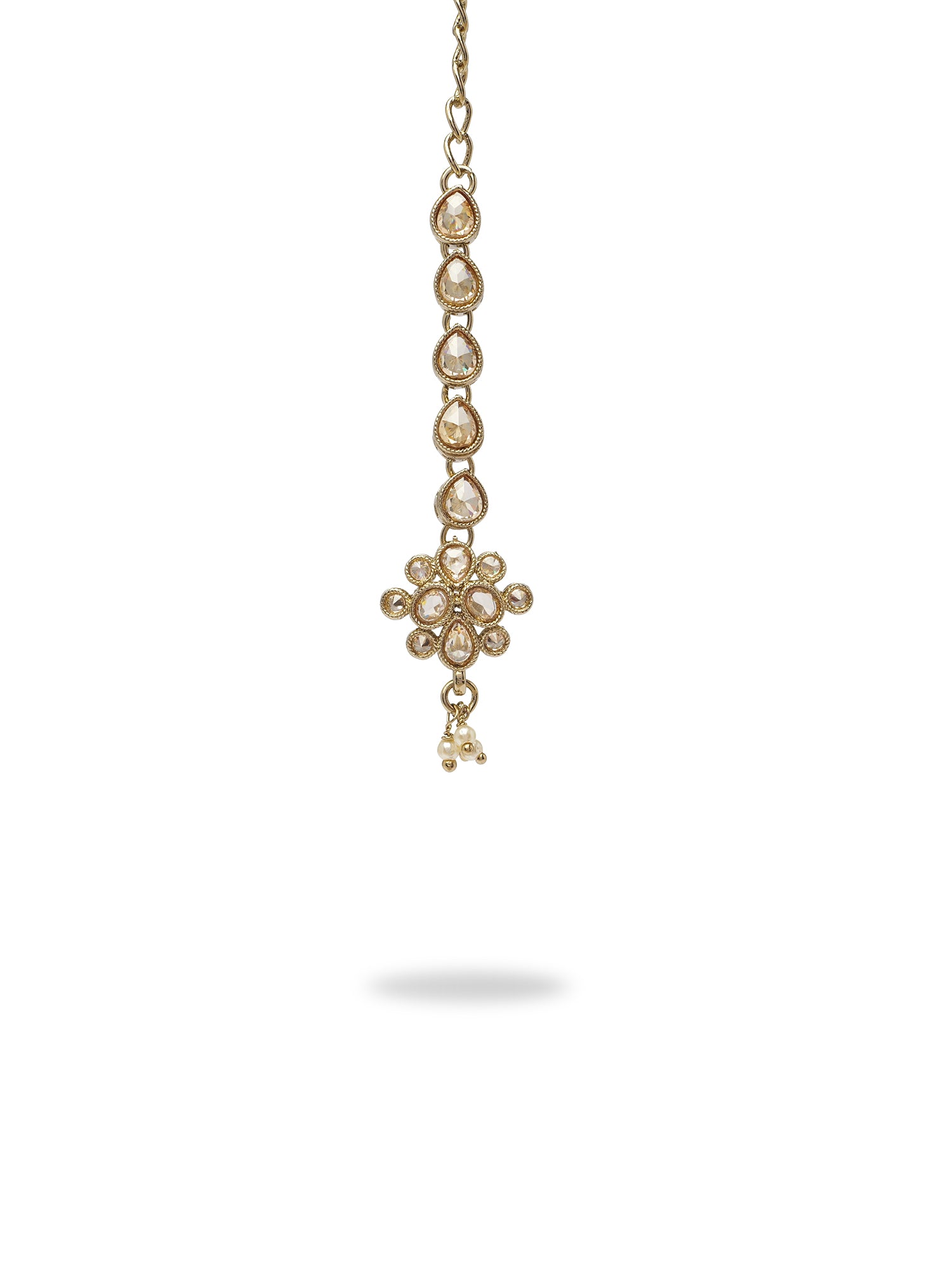 Afreen Necklace Set in Champagne and Antique Gold