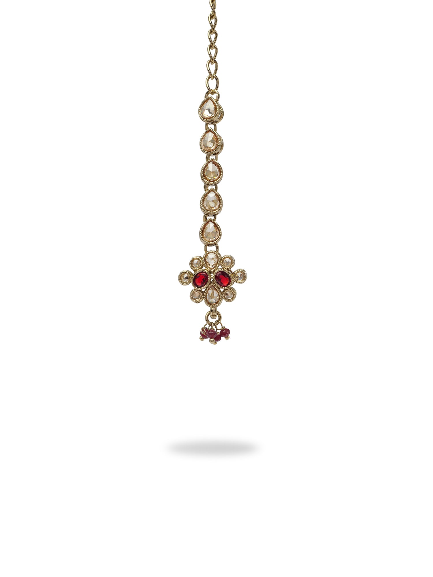 Afreen Necklace Set in Maroon and Antique Gold