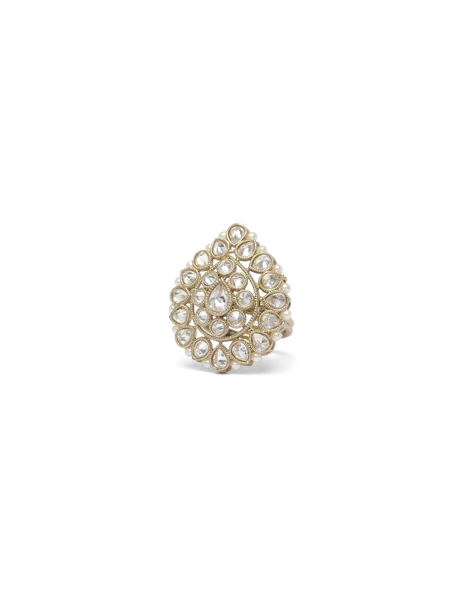 Afsana Pearl Edge Ring in White