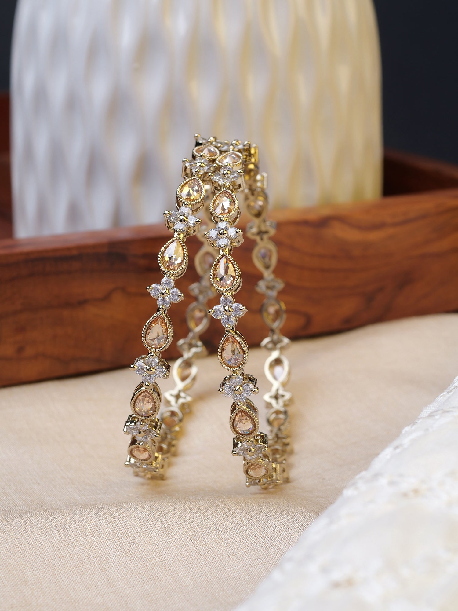 Aisha Kada Bangles in Champagne