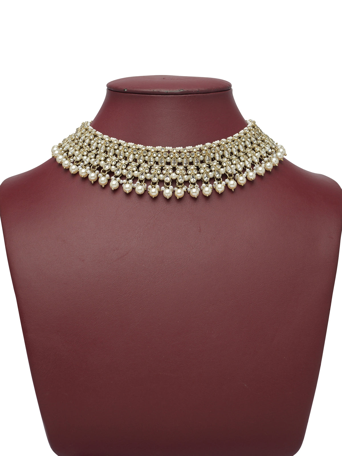Aksara Pearl Necklace Set in White