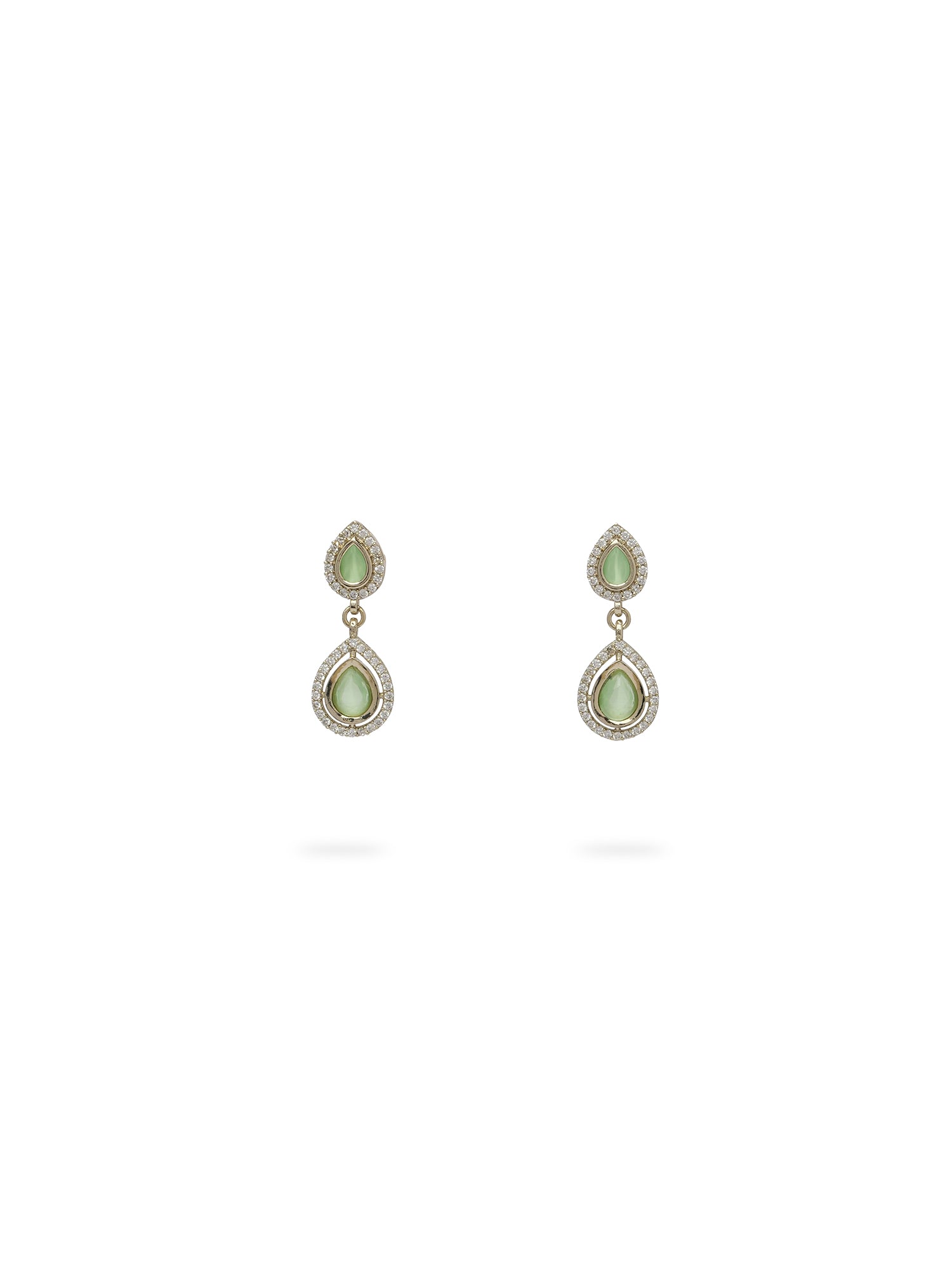 Akshara Kundan Necklace Set in Mint