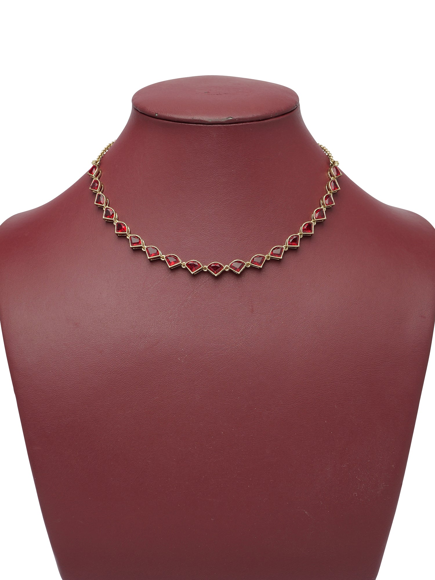 Aleena Simple Neclace Set in Maroon