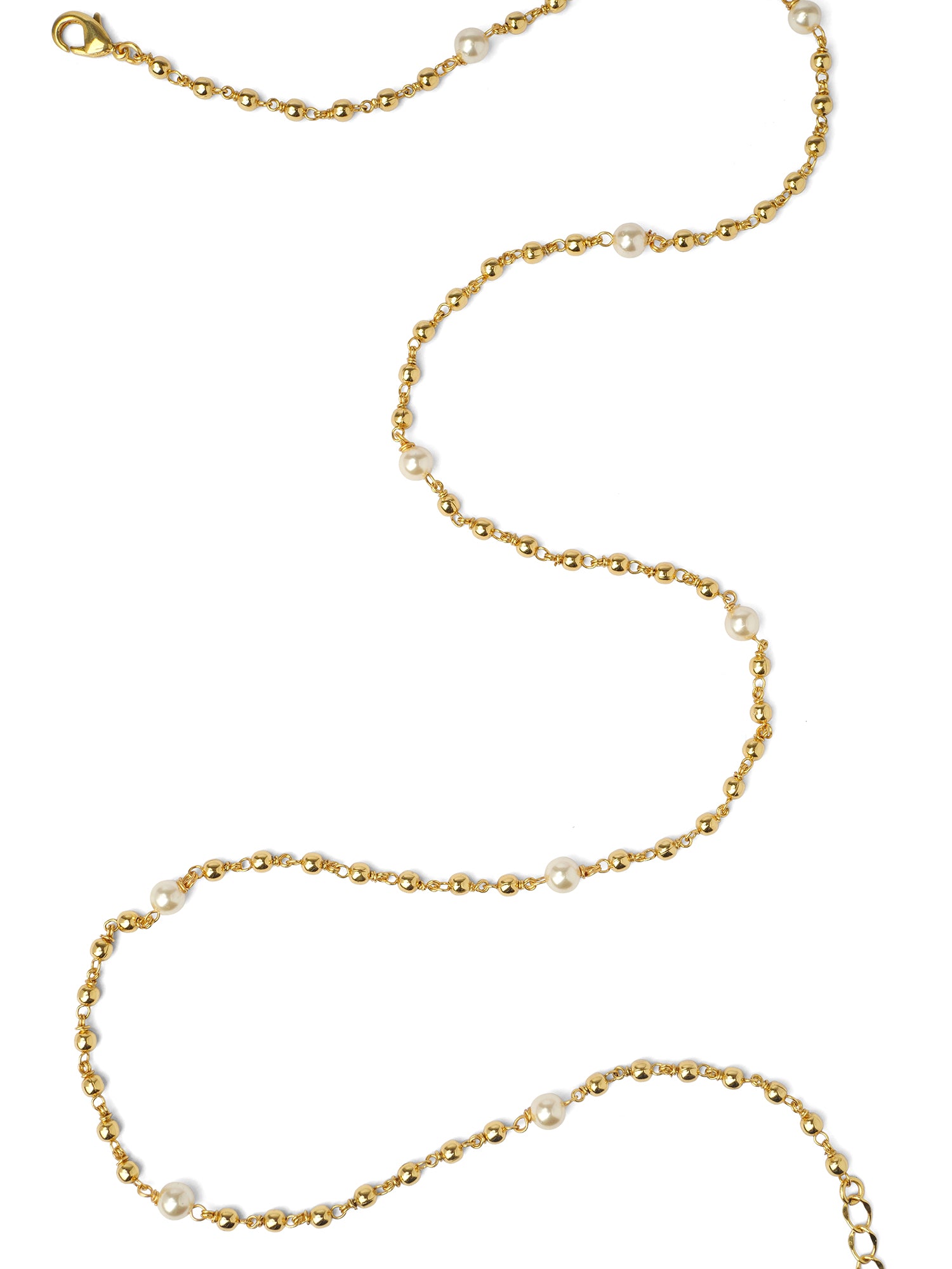 Alia Bead Chain in Cream and Antique Gold