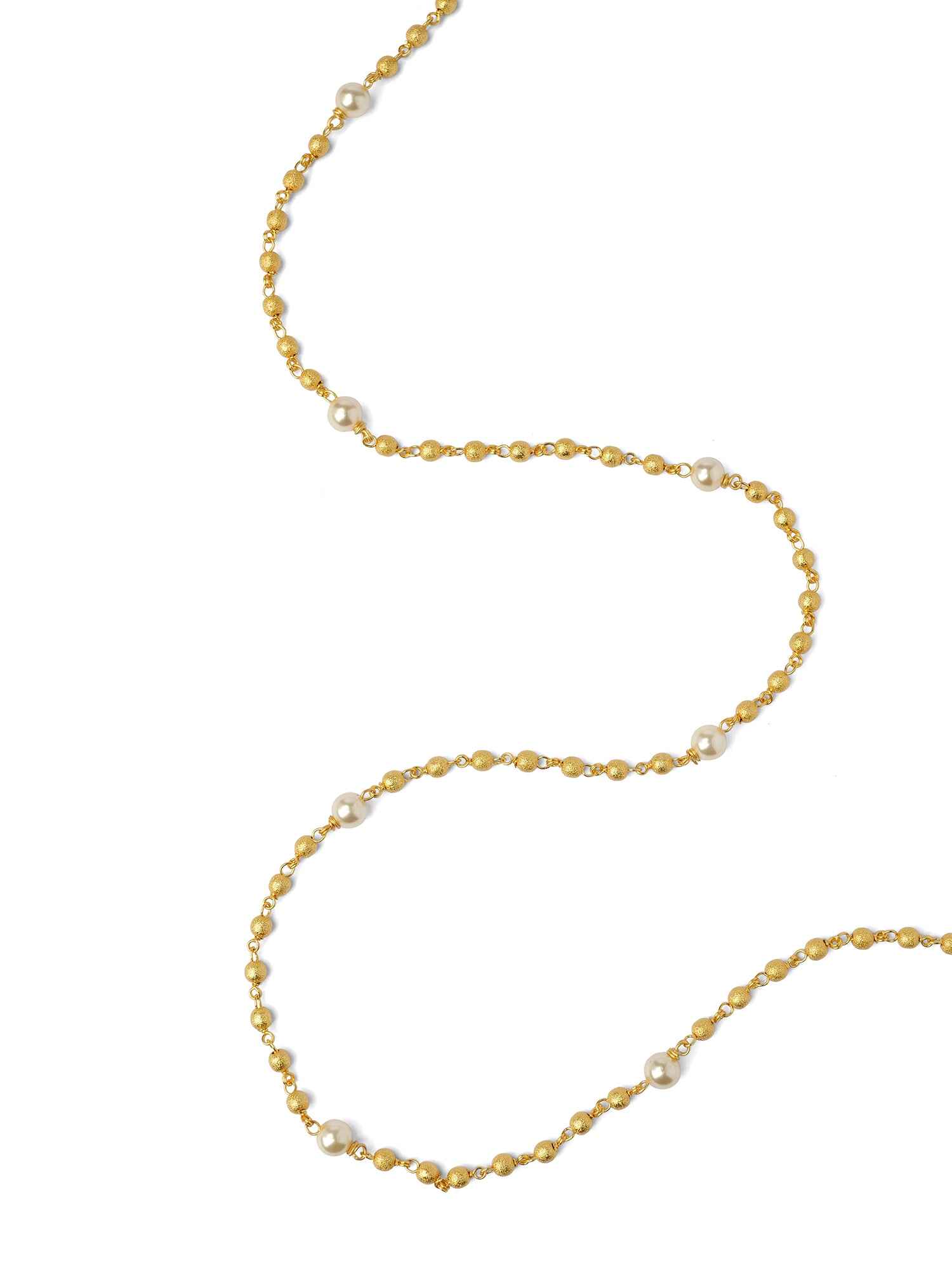 Alia Bead Chain in Pearl and Matte Gold