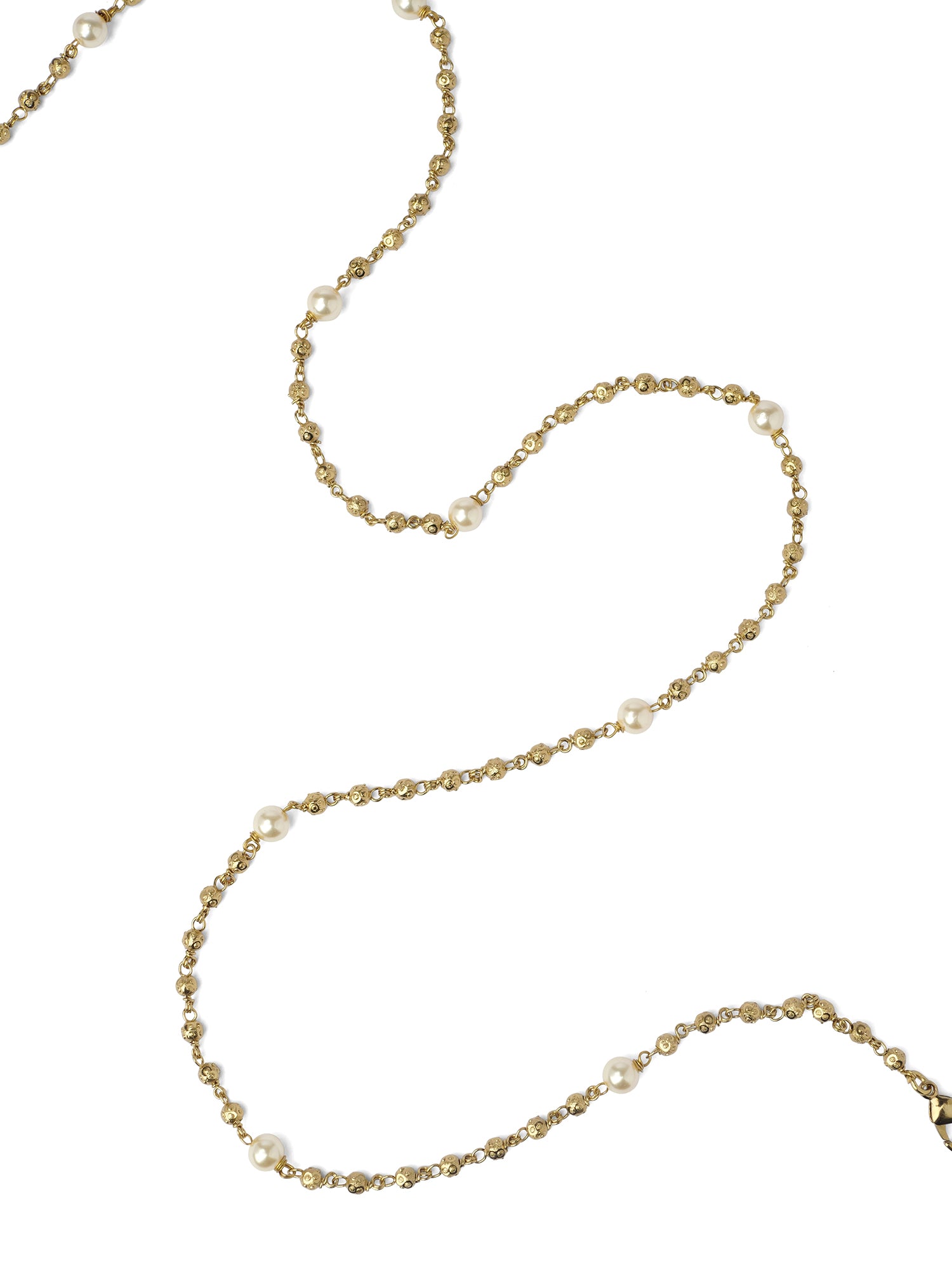 Alia Bead Chain in Pearl and Mehendi Gold