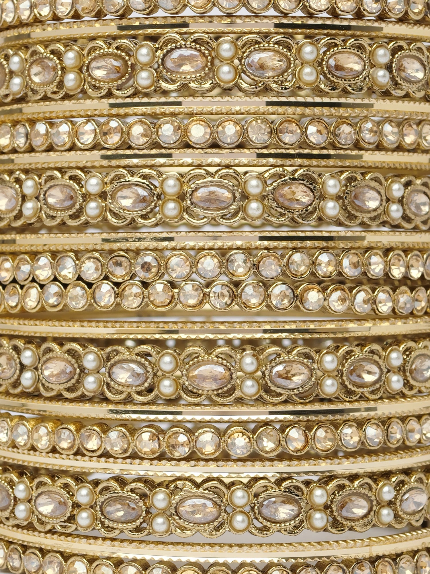 Alira Bangle Set in Champagne and Antique Gold