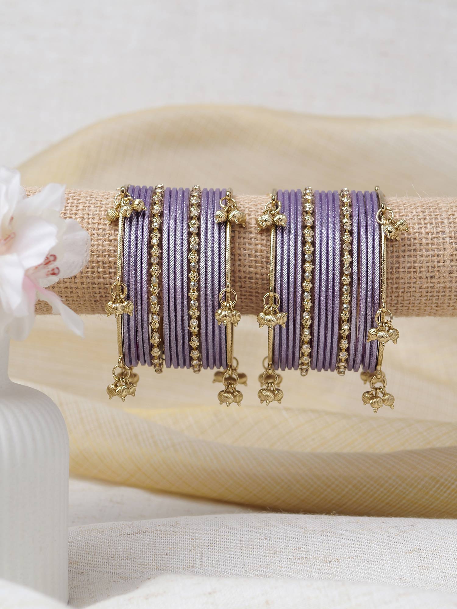 Amani Kashmiri Bangle Set in Dark Mauve