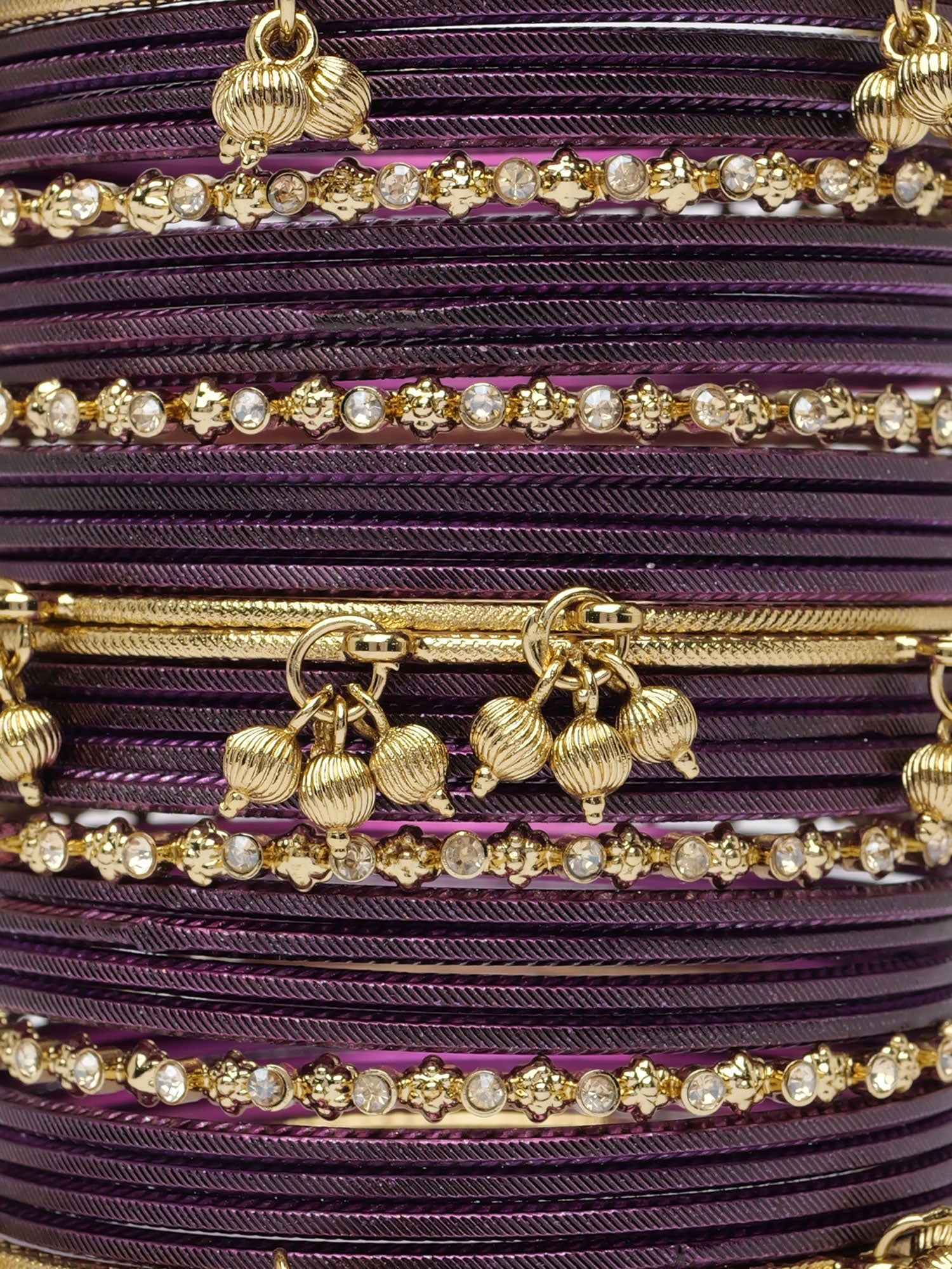 Amani Kashmiri Bangle Set in Aubergine