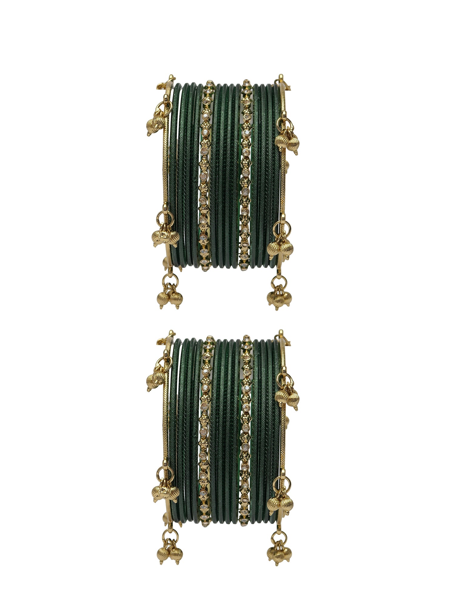 Amani Kashmiri Bangle Set in Dark Green