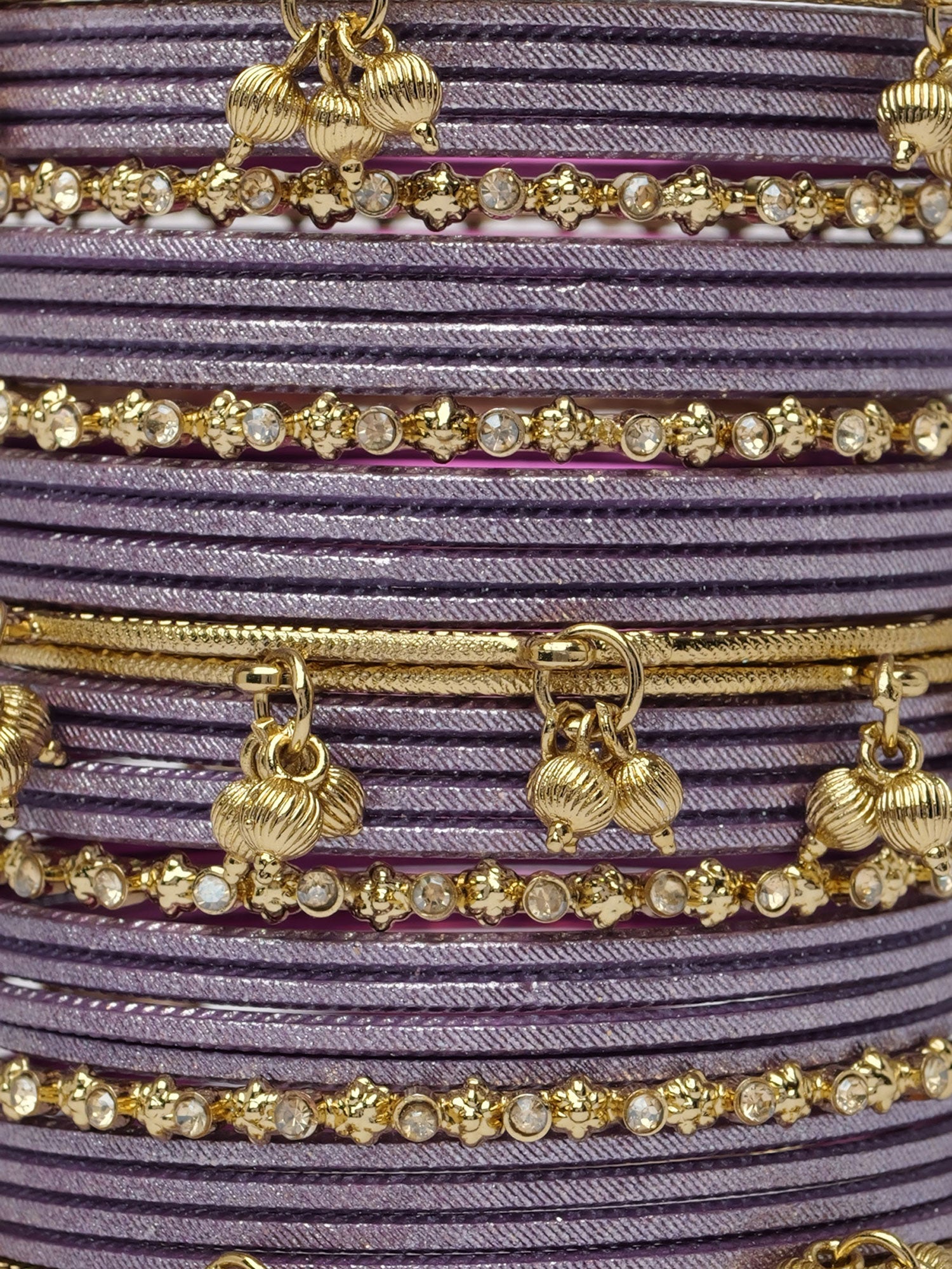 Amani Kashmiri Bangle Set in Dark Mauve