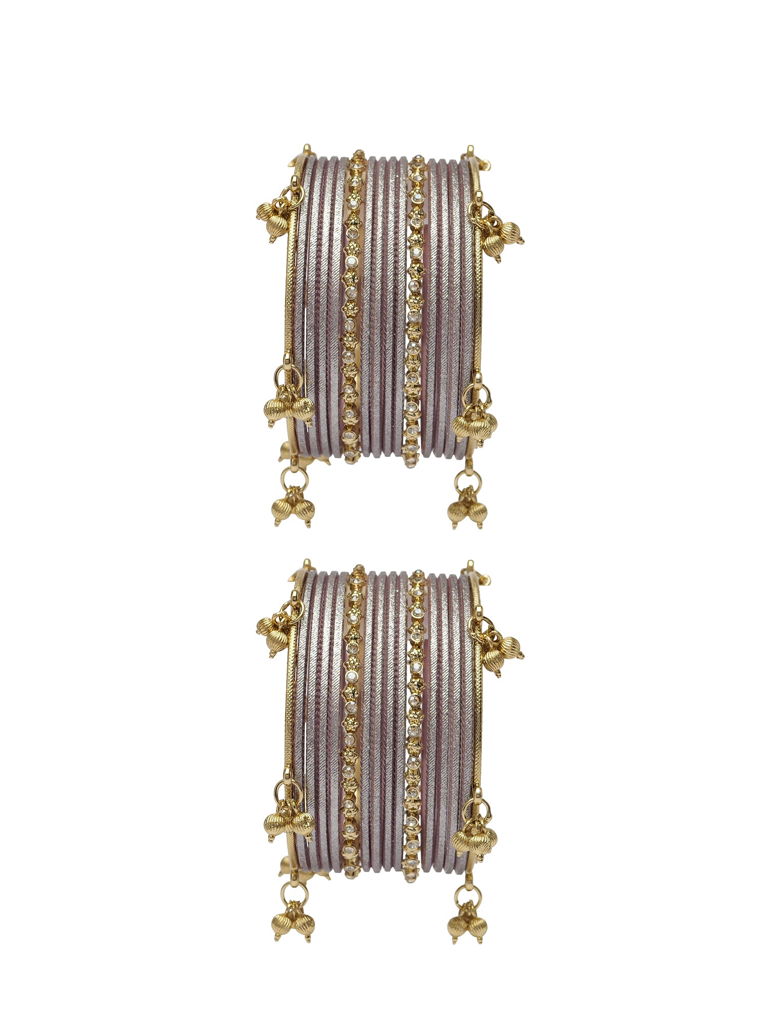 Amani Kashmiri Bangle Set in Grey Brown