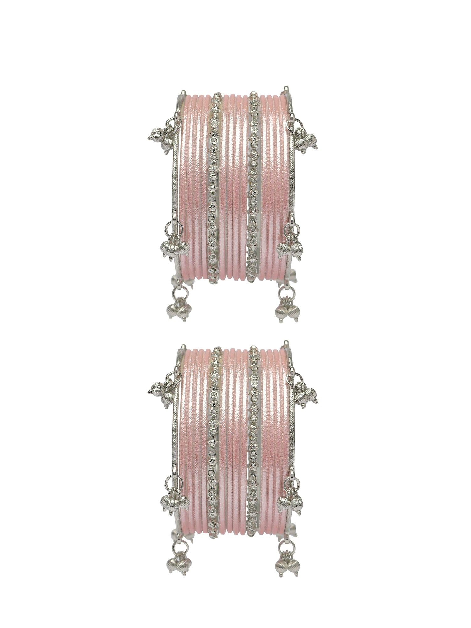 Amani Kashmiri Bangle Set in Pastel Peach
