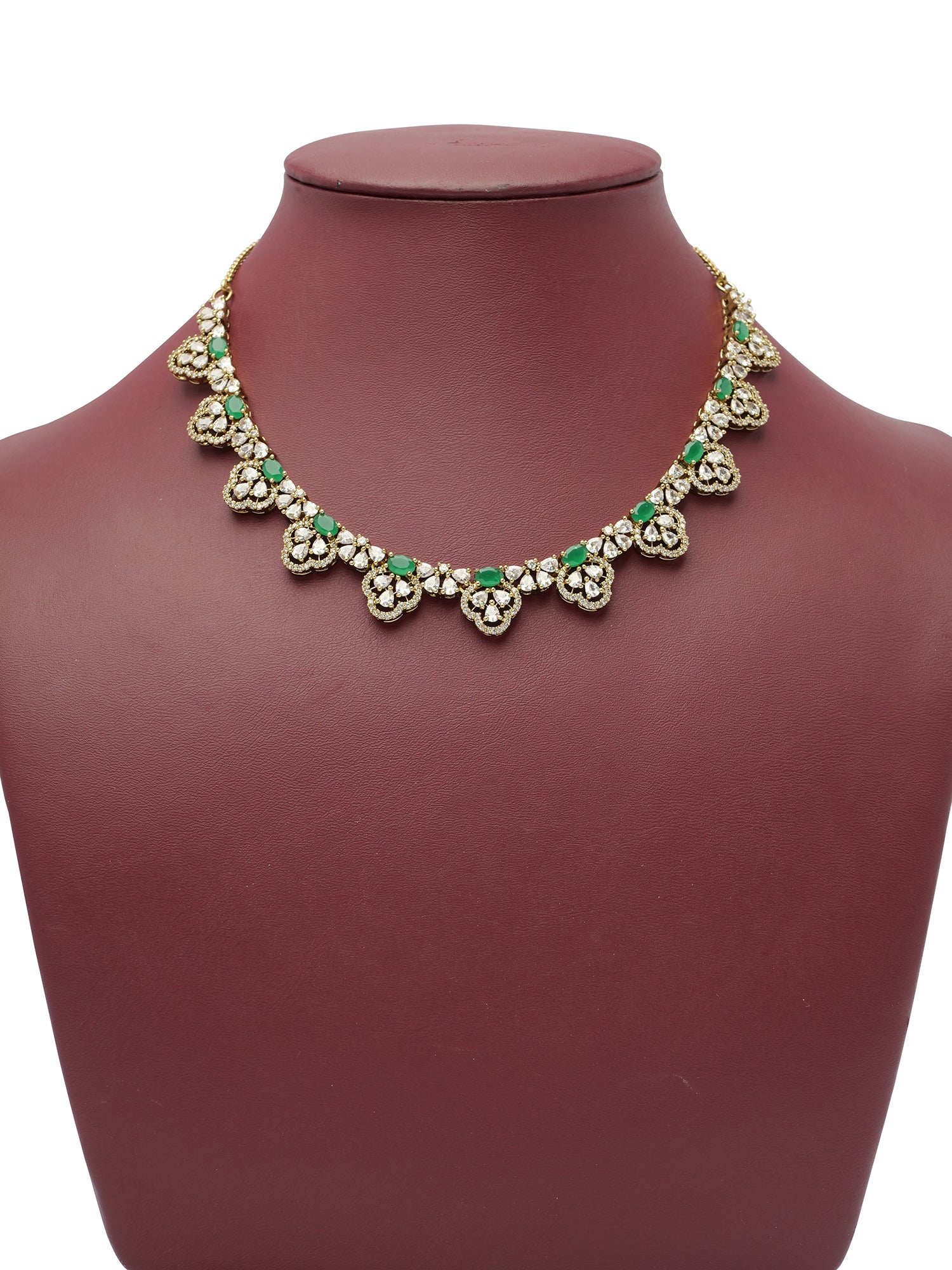 Amaris Cubic Zirconia Necklace Set in Green