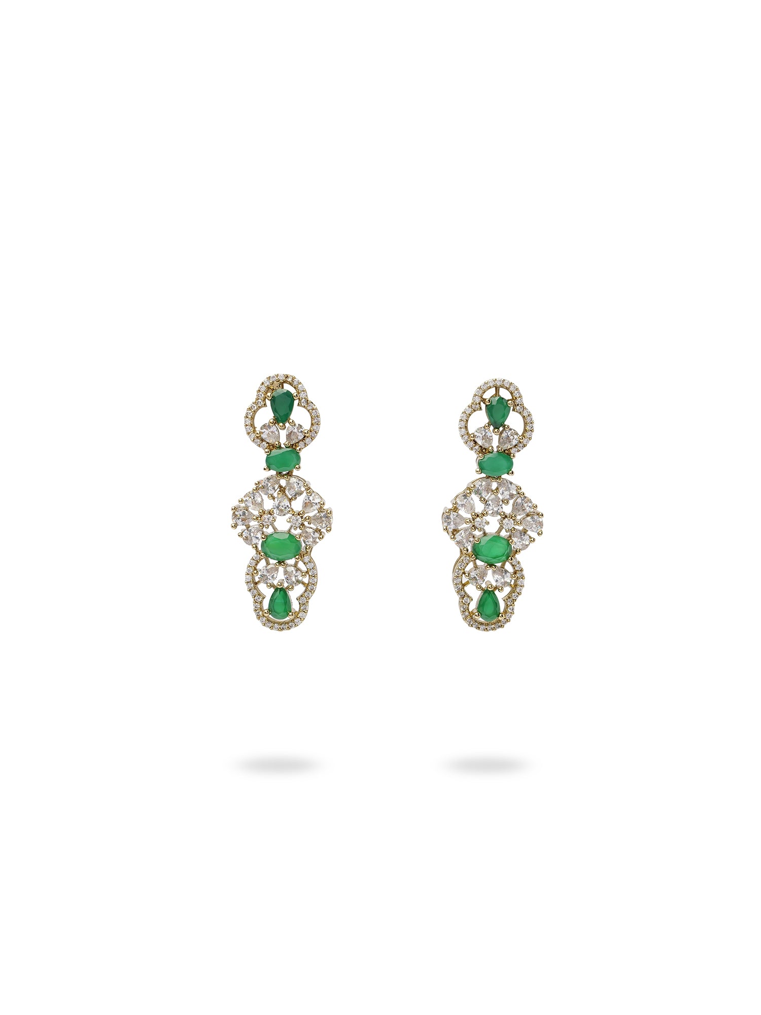 Amaris Cubic Zirconia Necklace Set in Green