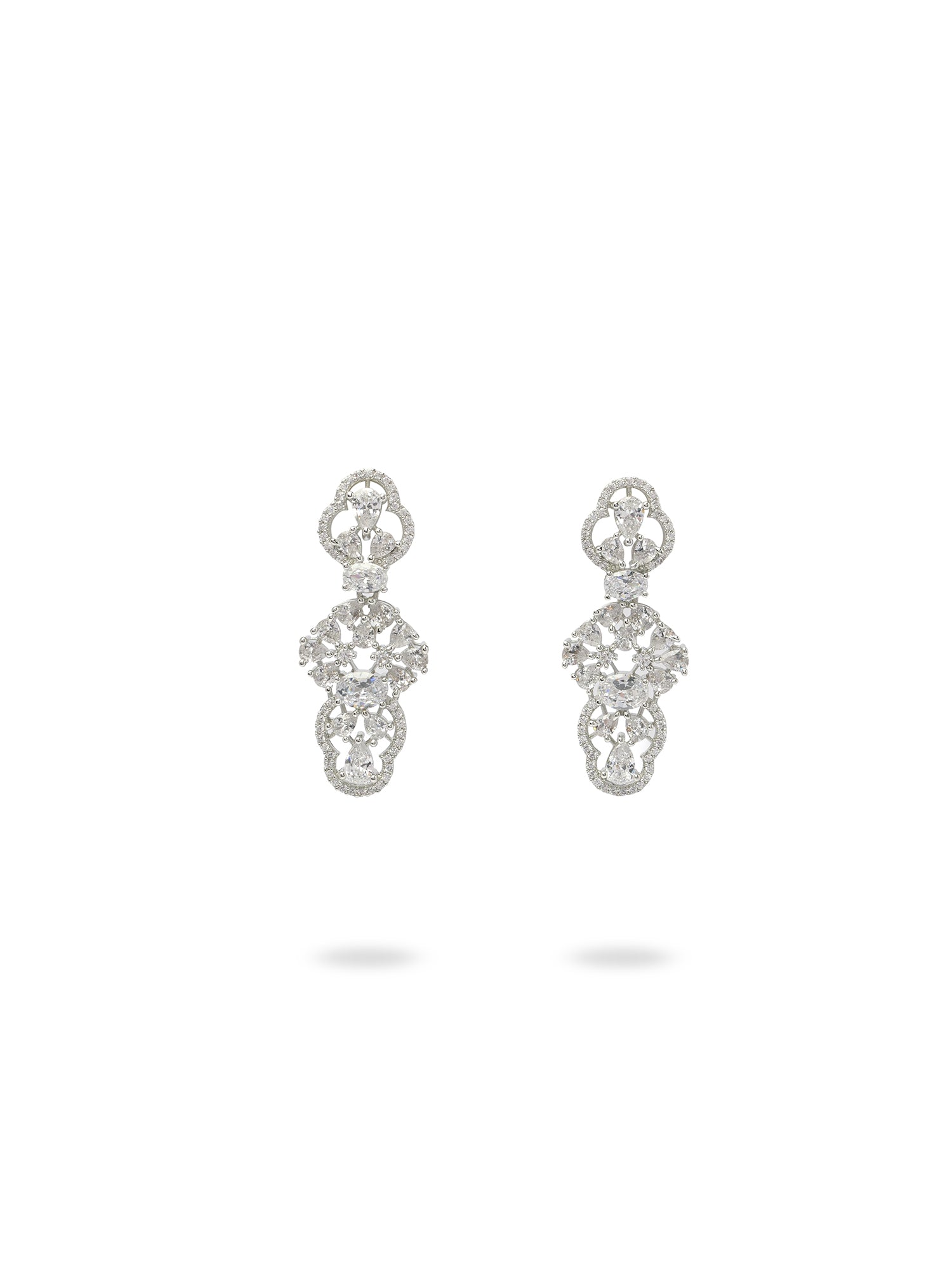 Amaris Cubic Zirconia Necklace Set in Rhodium