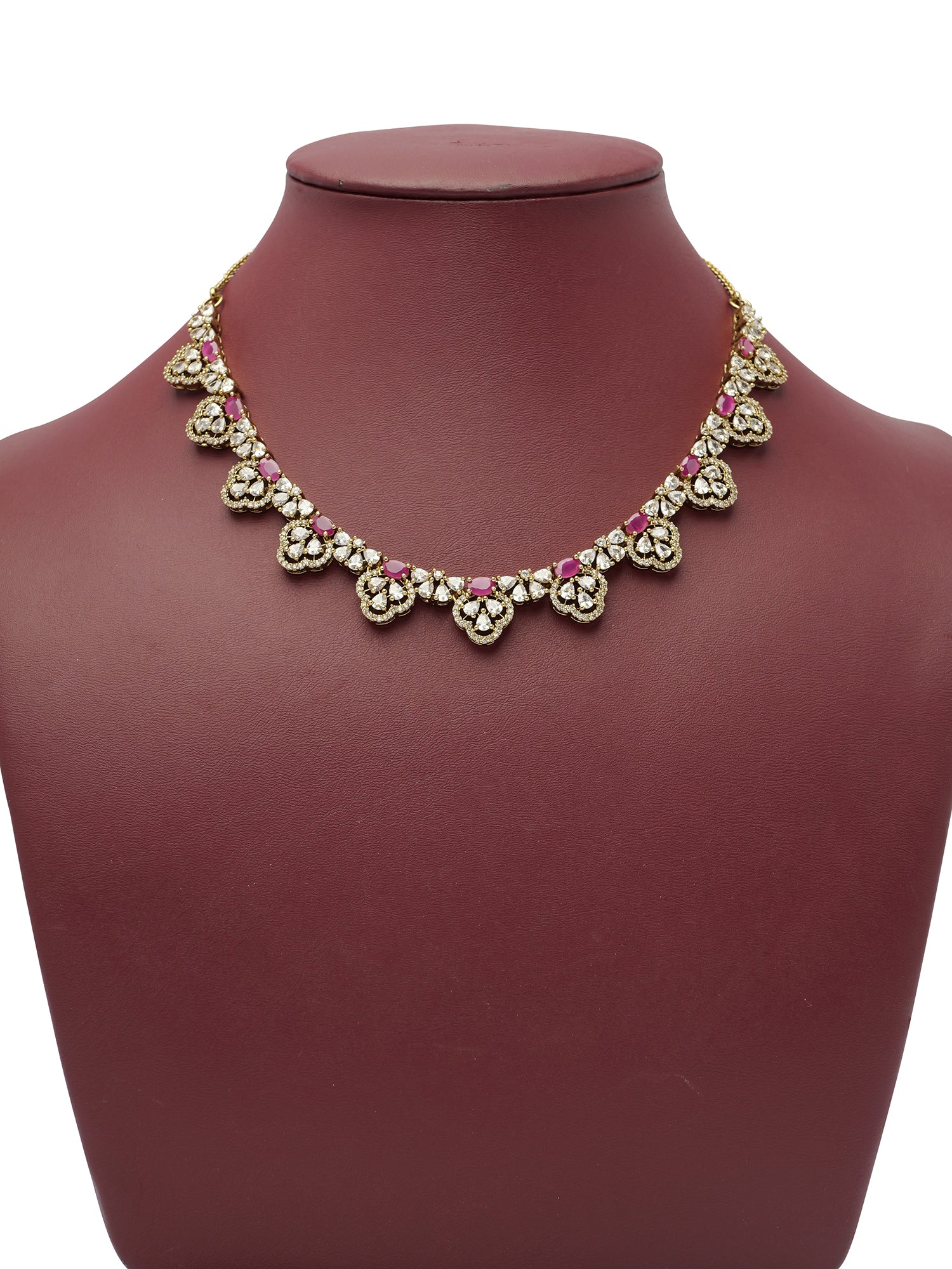 Amaris Cubic Zirconia Necklace Set in Ruby