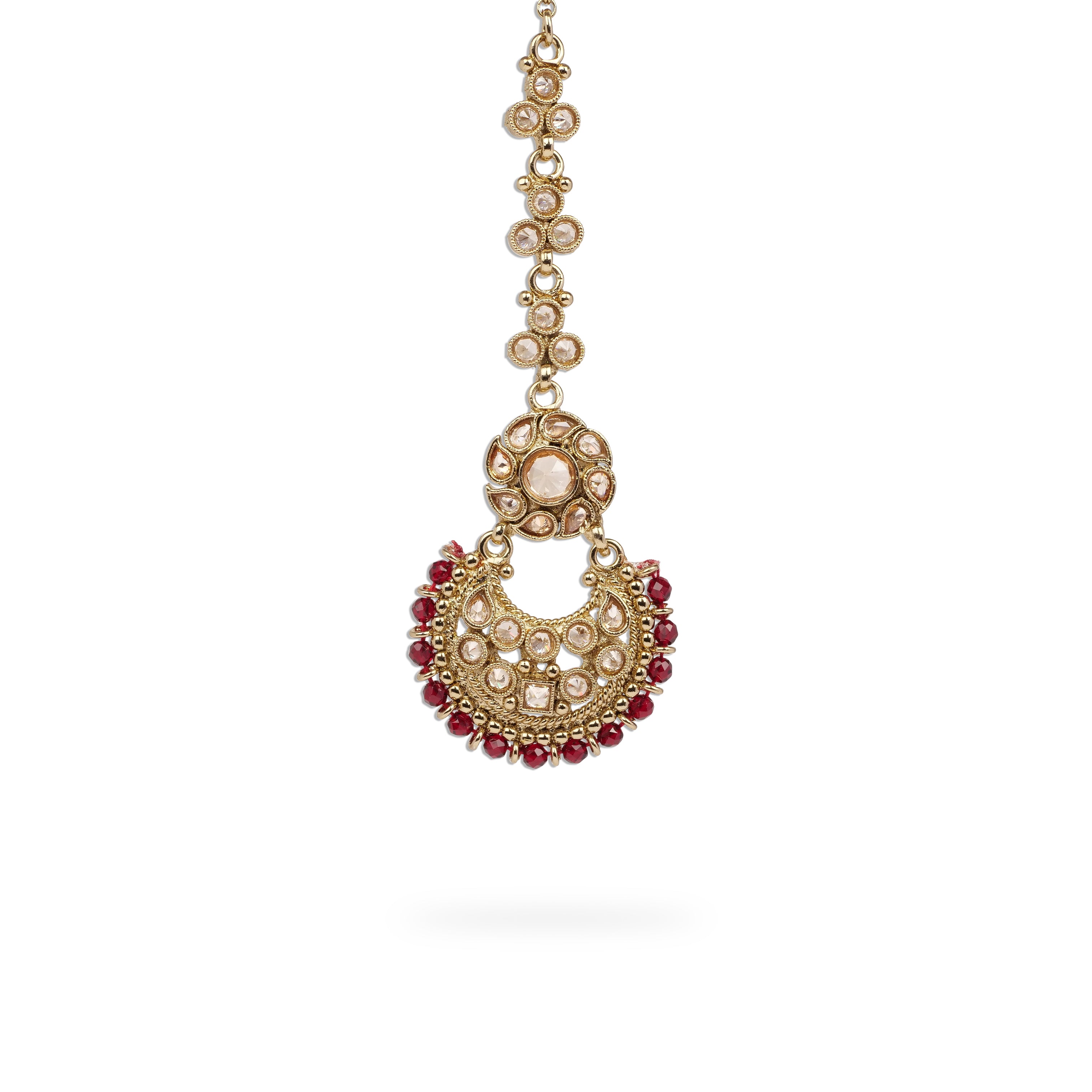 Amina Chand Maang Tikka in Maroon