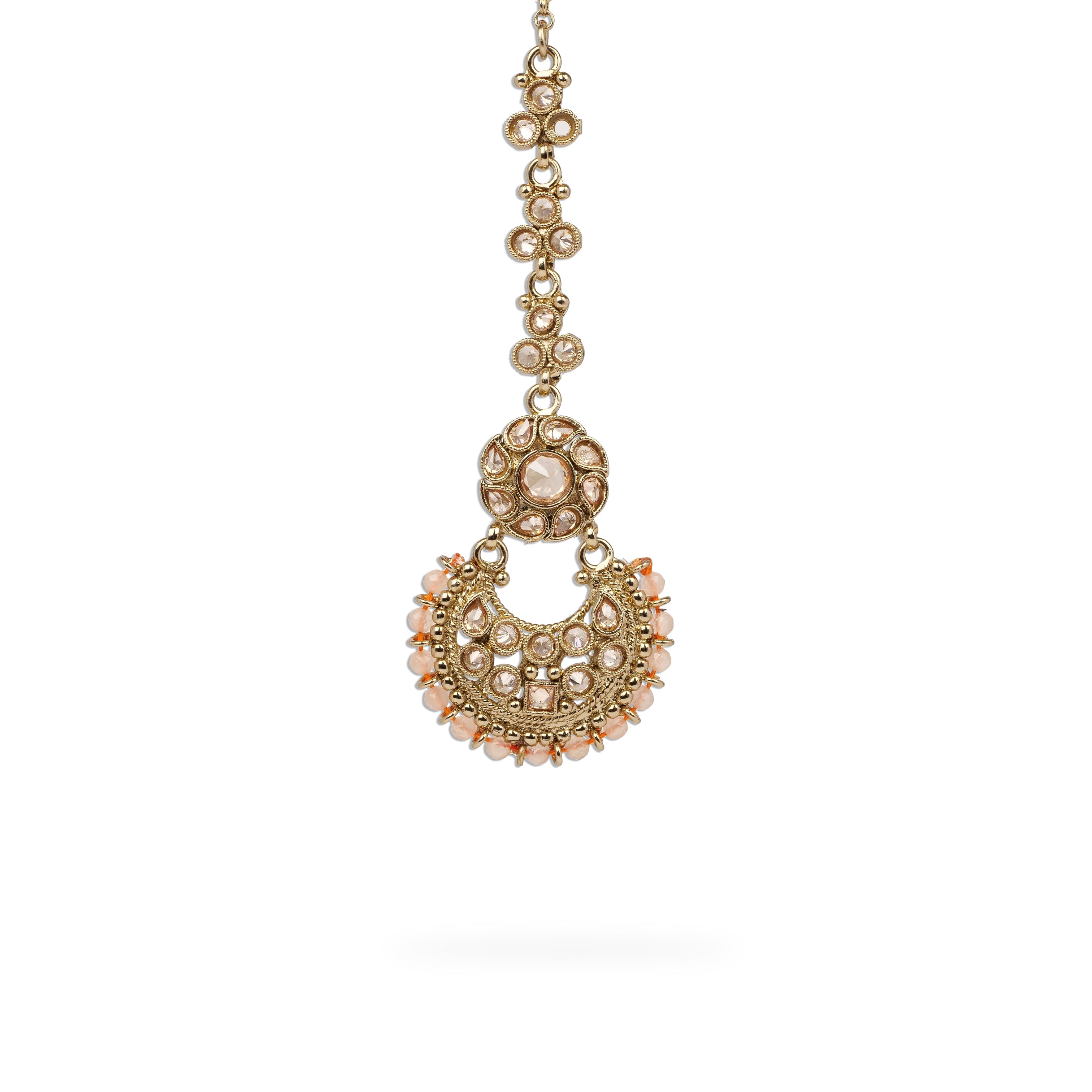 Amina Chand Maang Tikka in Peach