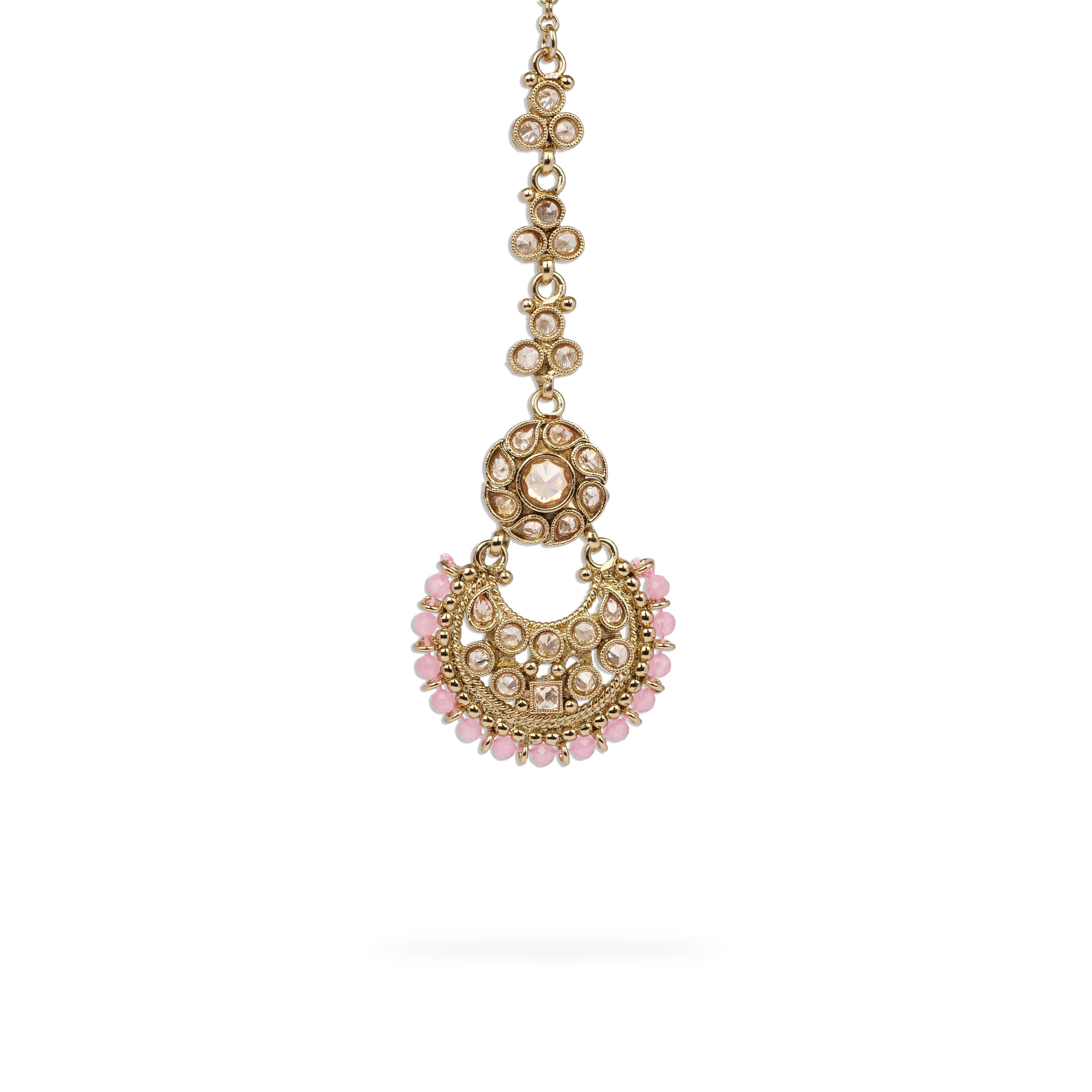 Amina Chand Maang Tikka in Pink