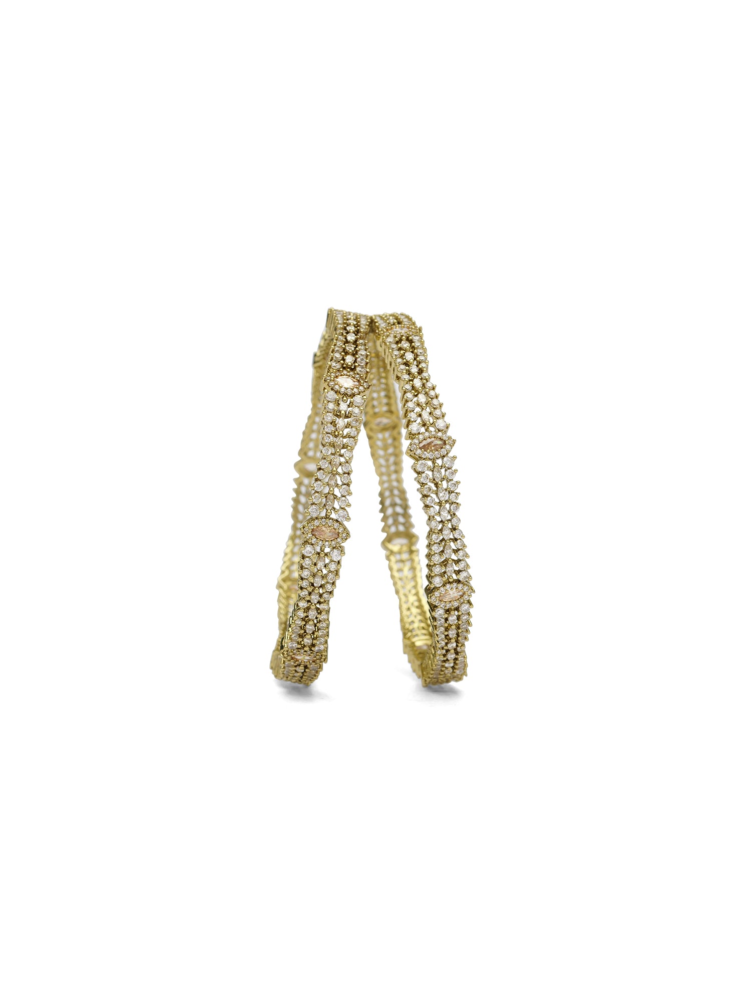 Amira Cubic Zirconia Kadas in Antique Gold