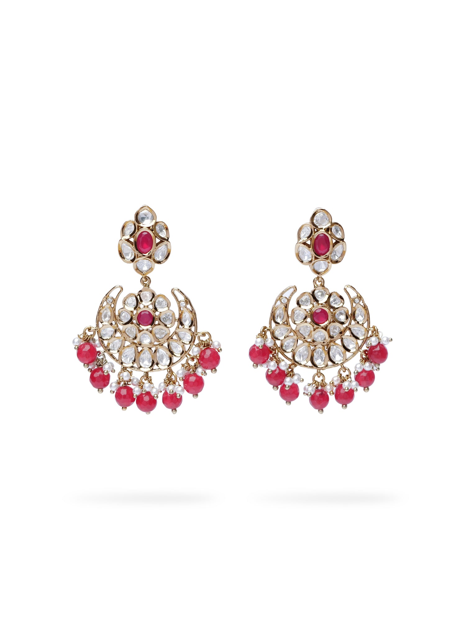 Anima Kundan Necklace Set in Ruby