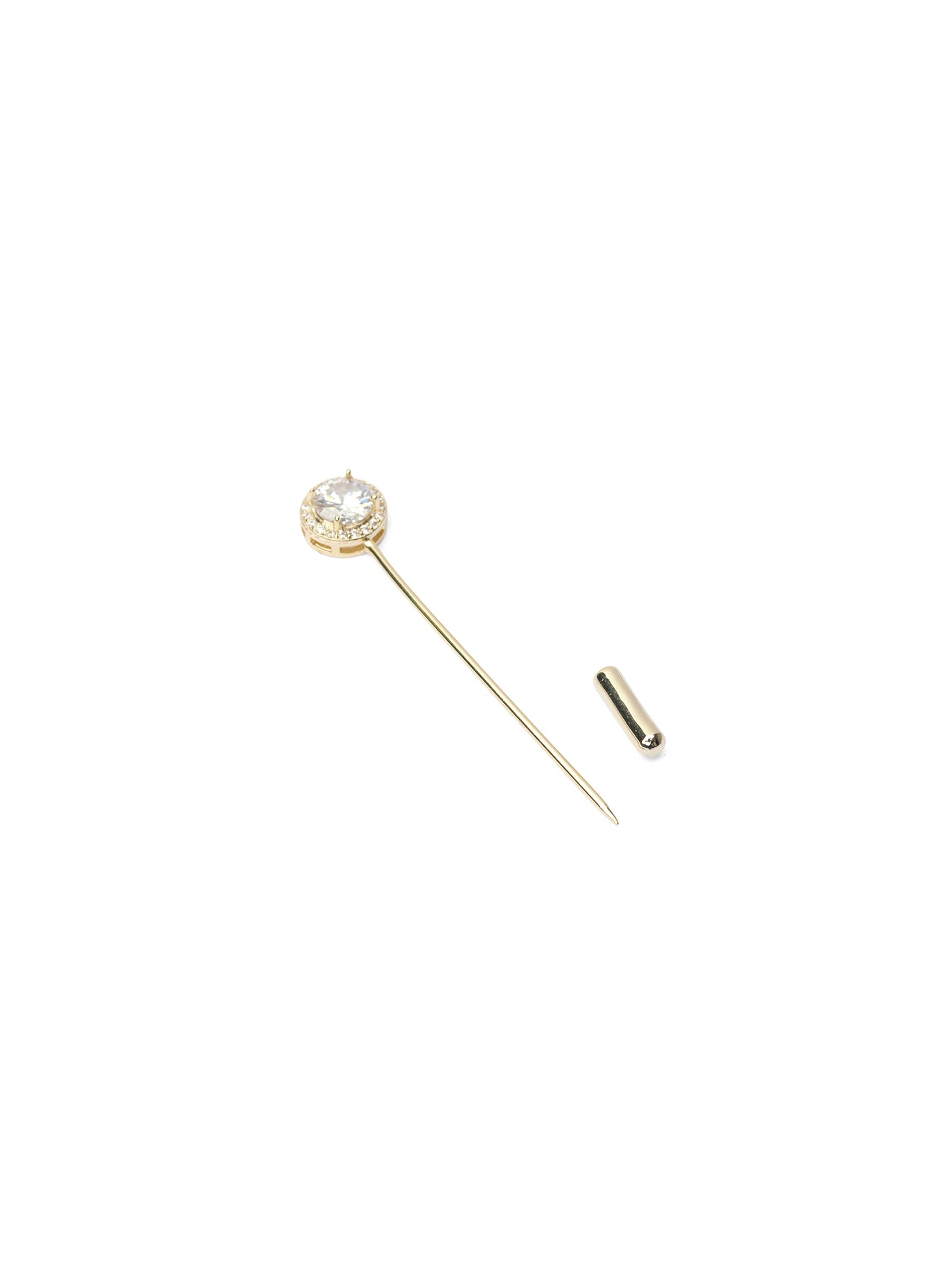 Anisa Scarf Pin in White and Gold