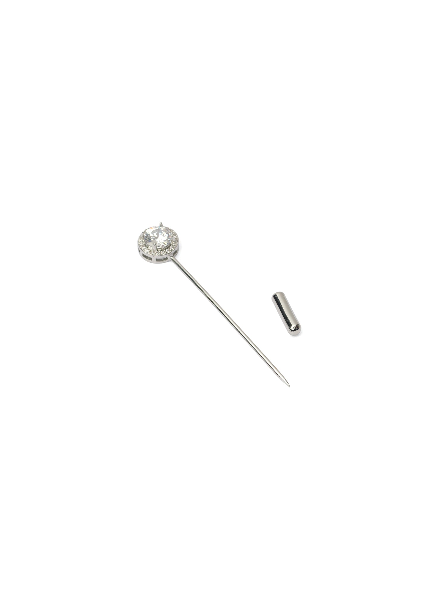Anisa Scarf Pin in White and Rhodium