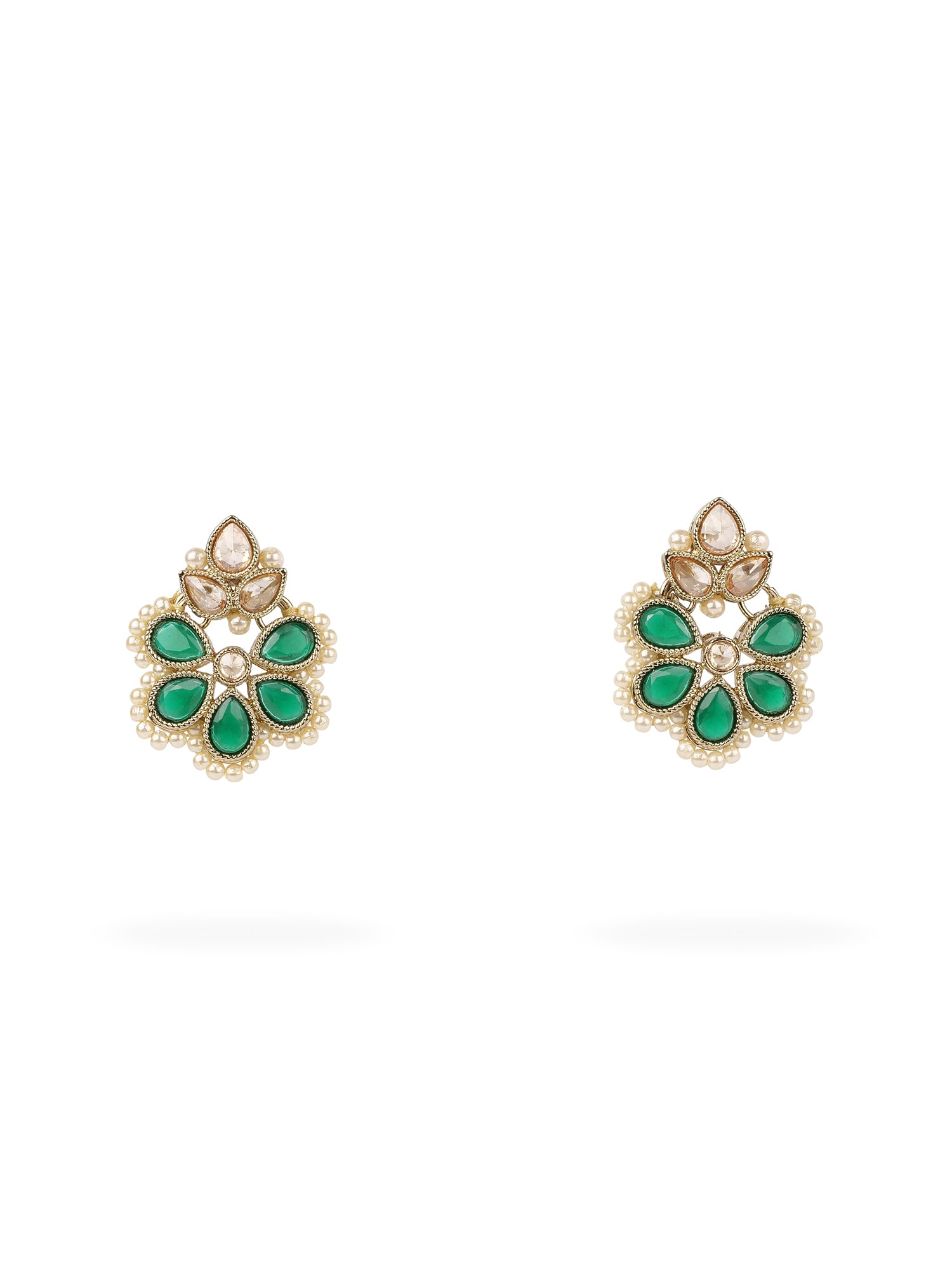 Anisha Simple Necklace Set in Green
