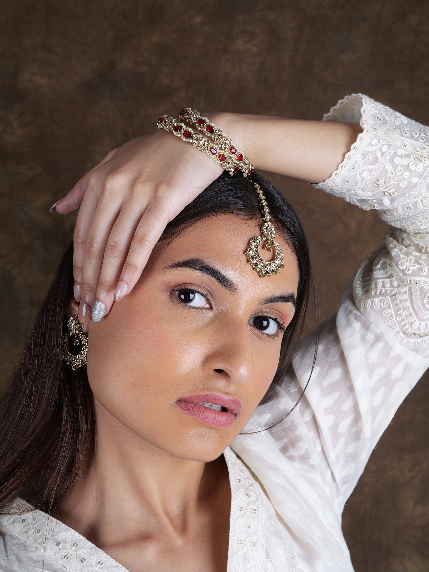 Anisha Pearl and Maroon Kada Bangles