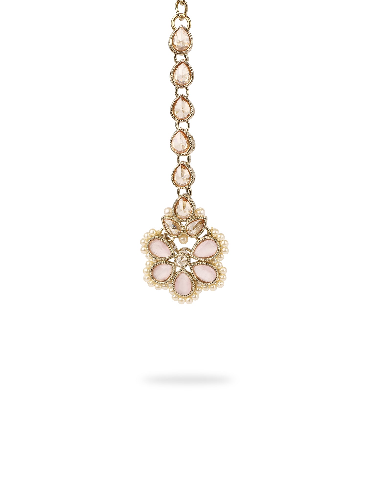 Anisha Simple Necklace Set in Light Pink