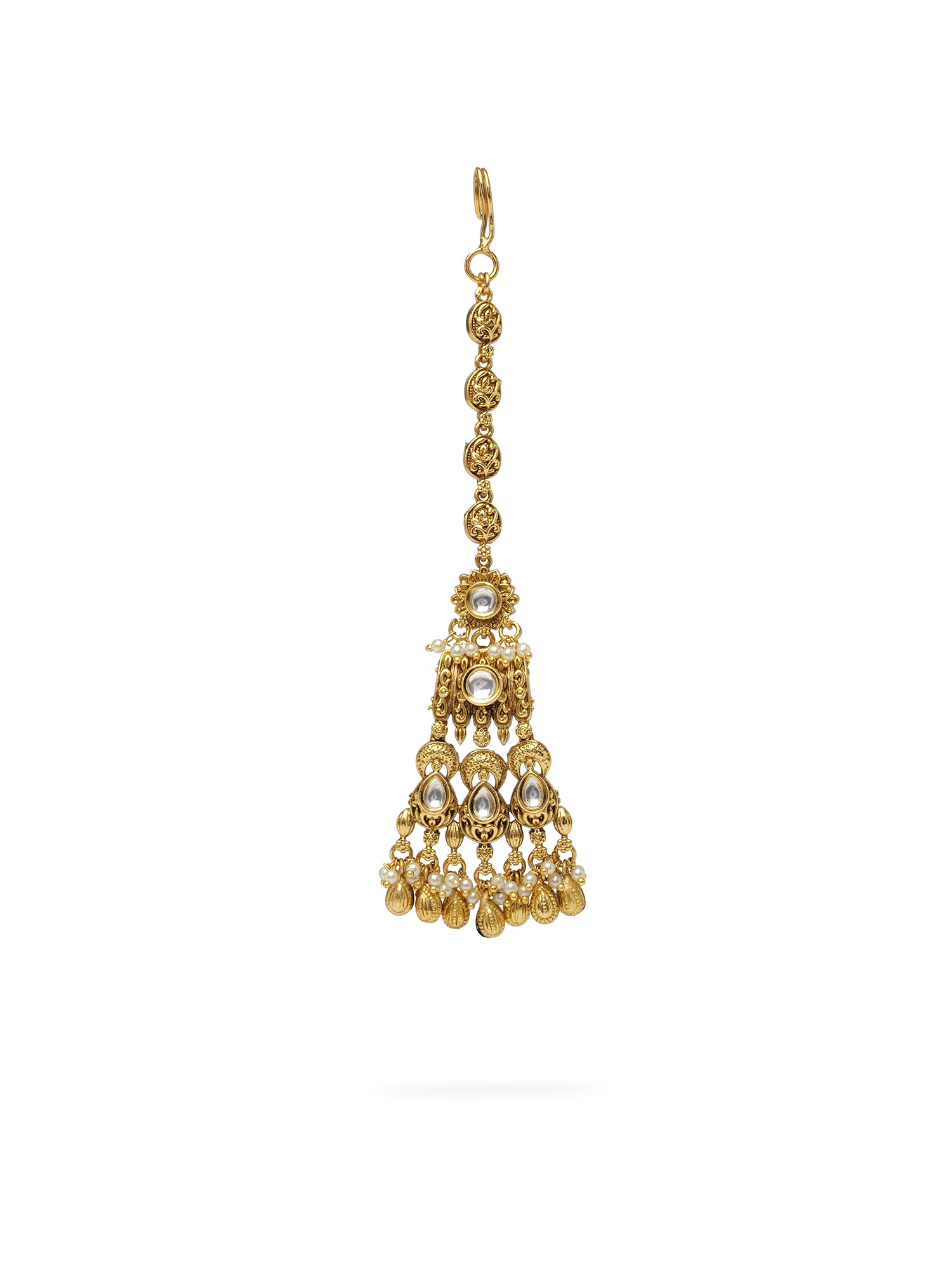 Anuradha Kundan Necklace Set in White