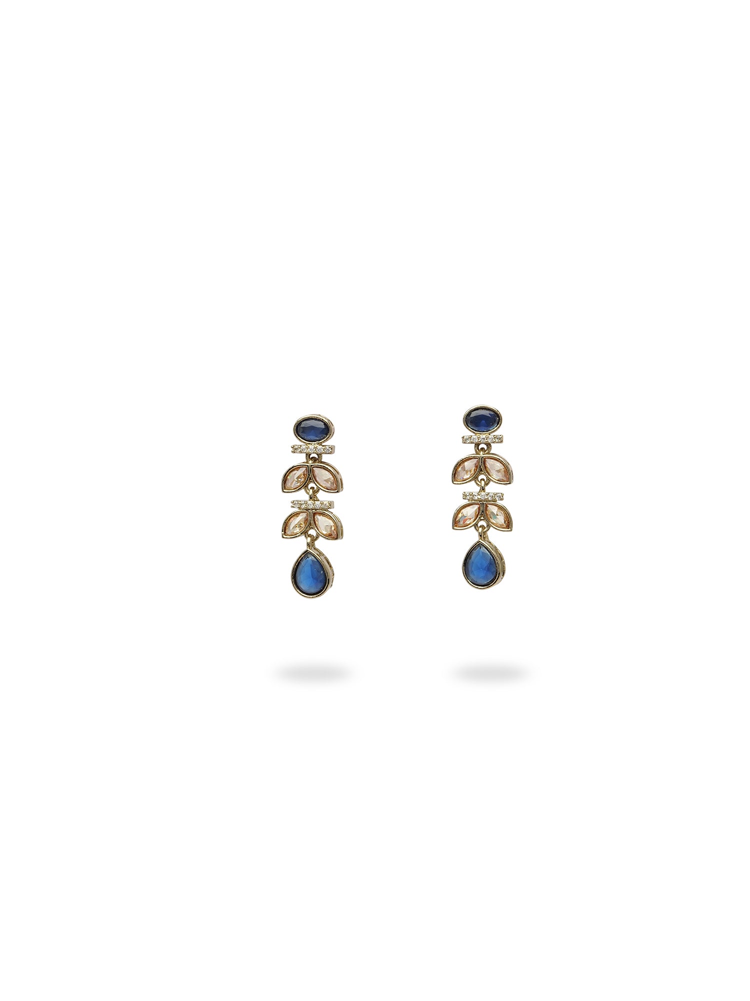 Anushka Necklace Set in Blue and Antique Gold
