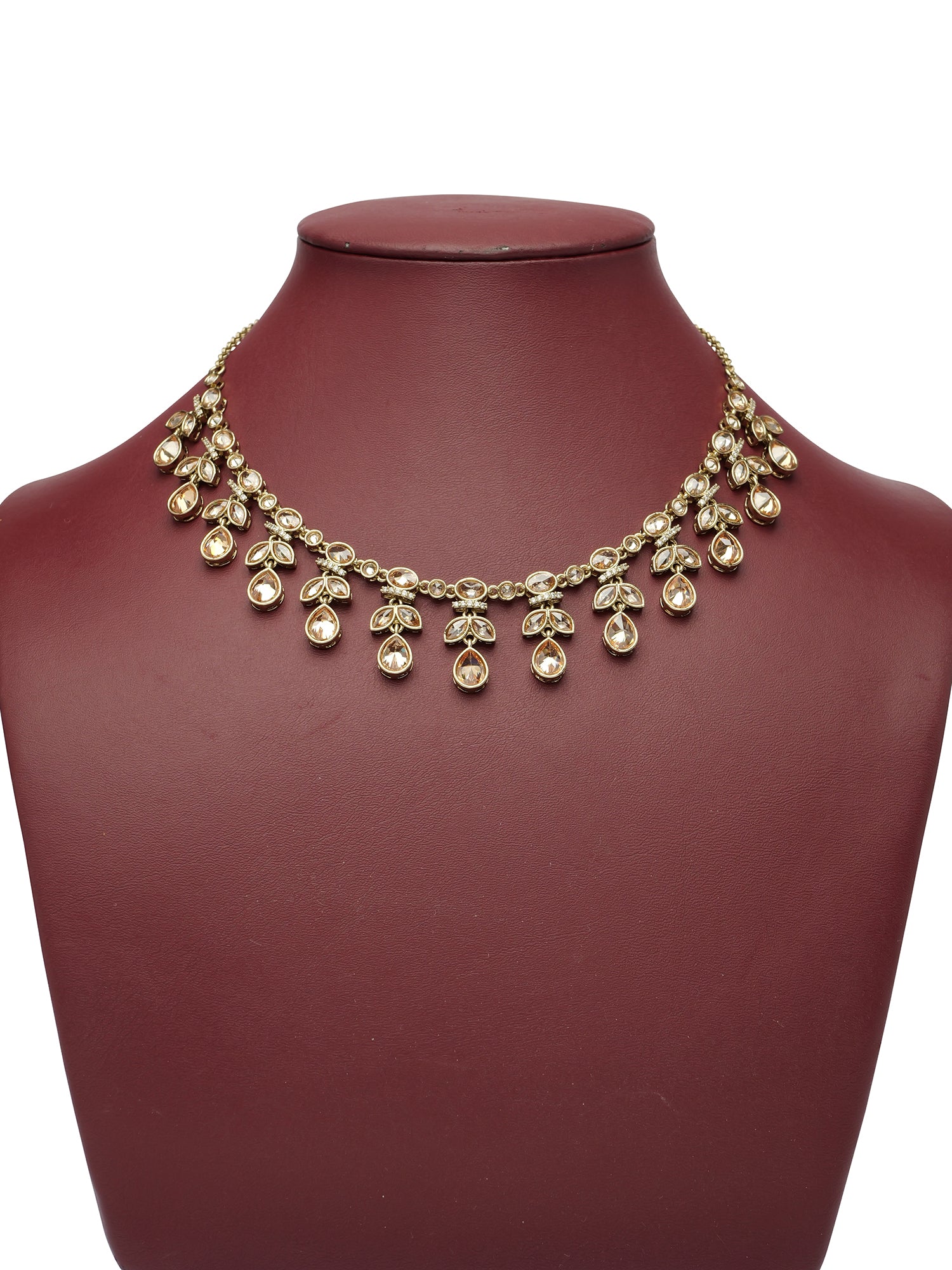 Anushka Necklace Set in Champagne and Antique Gold