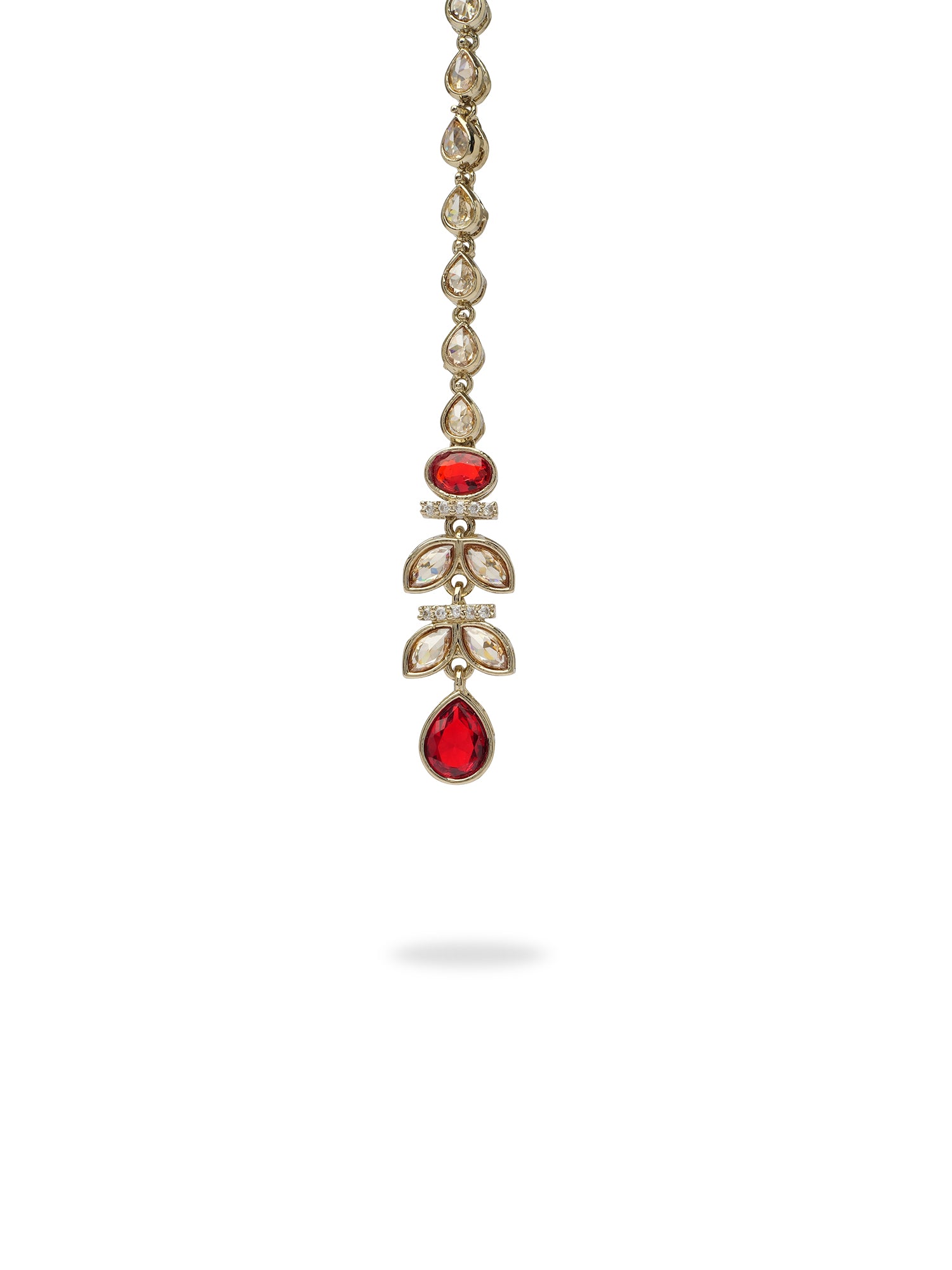 Anushka Necklace Set in Maroon and Antique Gold