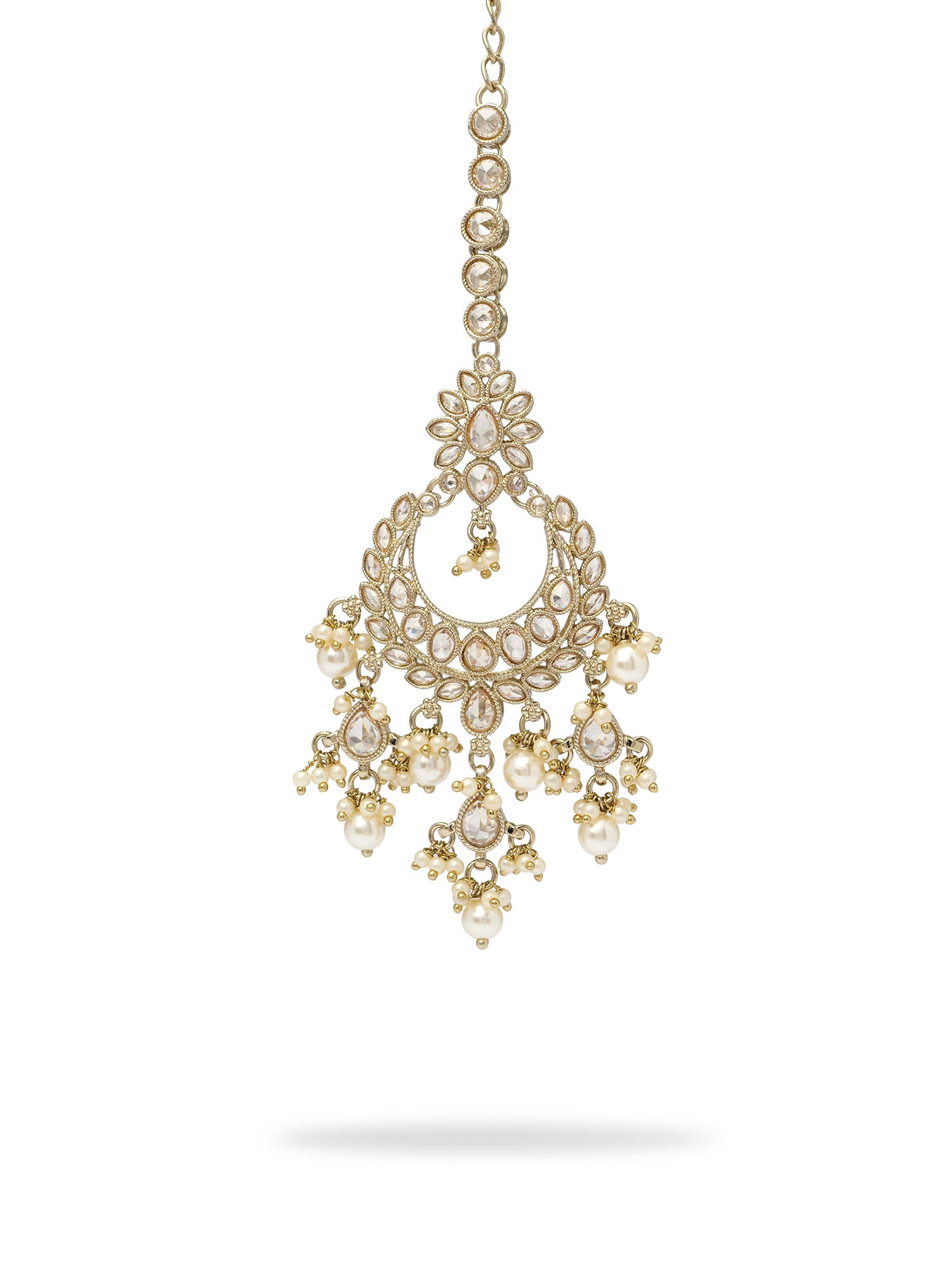 Anushree Bridal Necklace Set in Pearl and Champagne