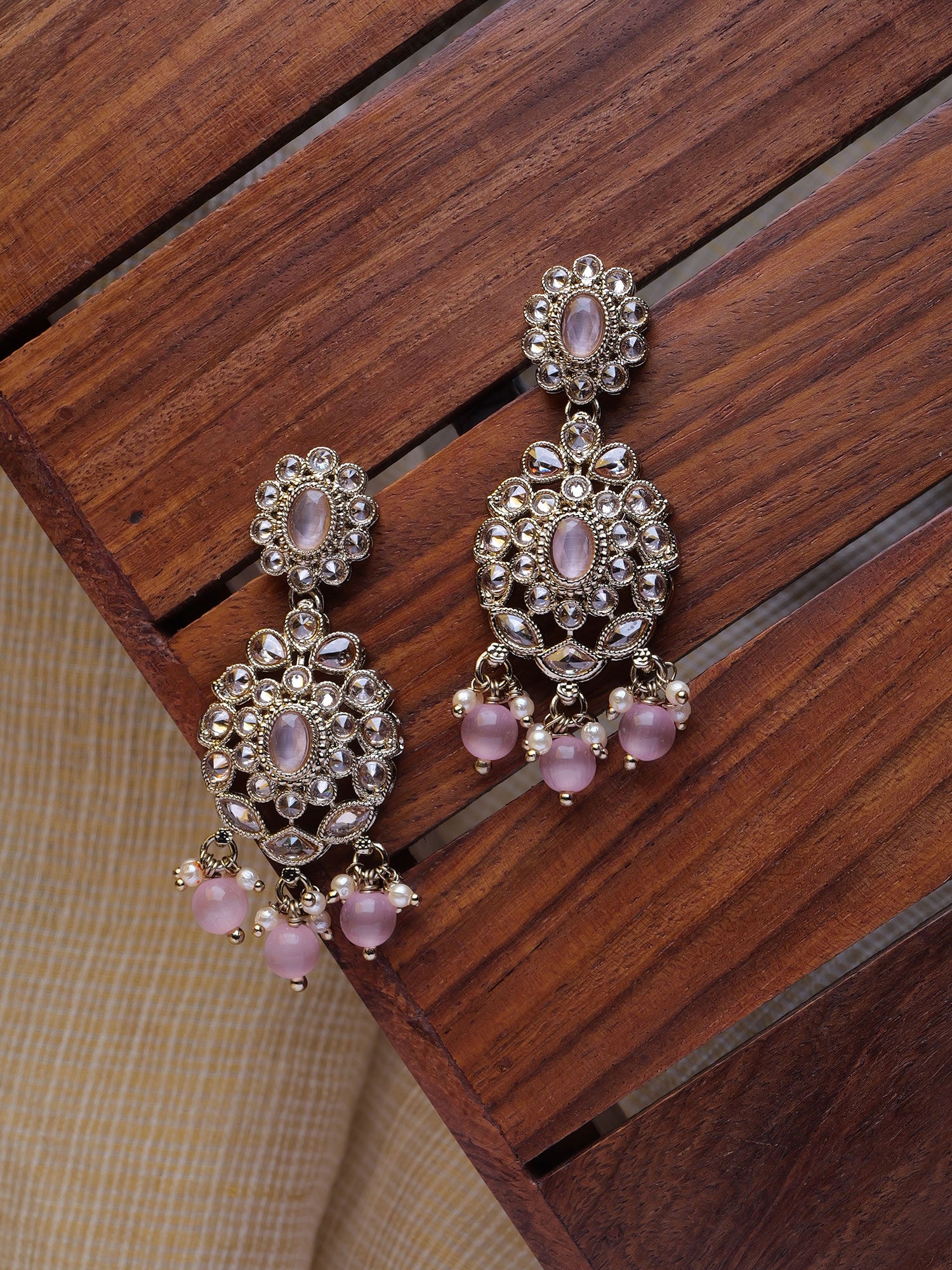 Anvika Earrings in Light Pink