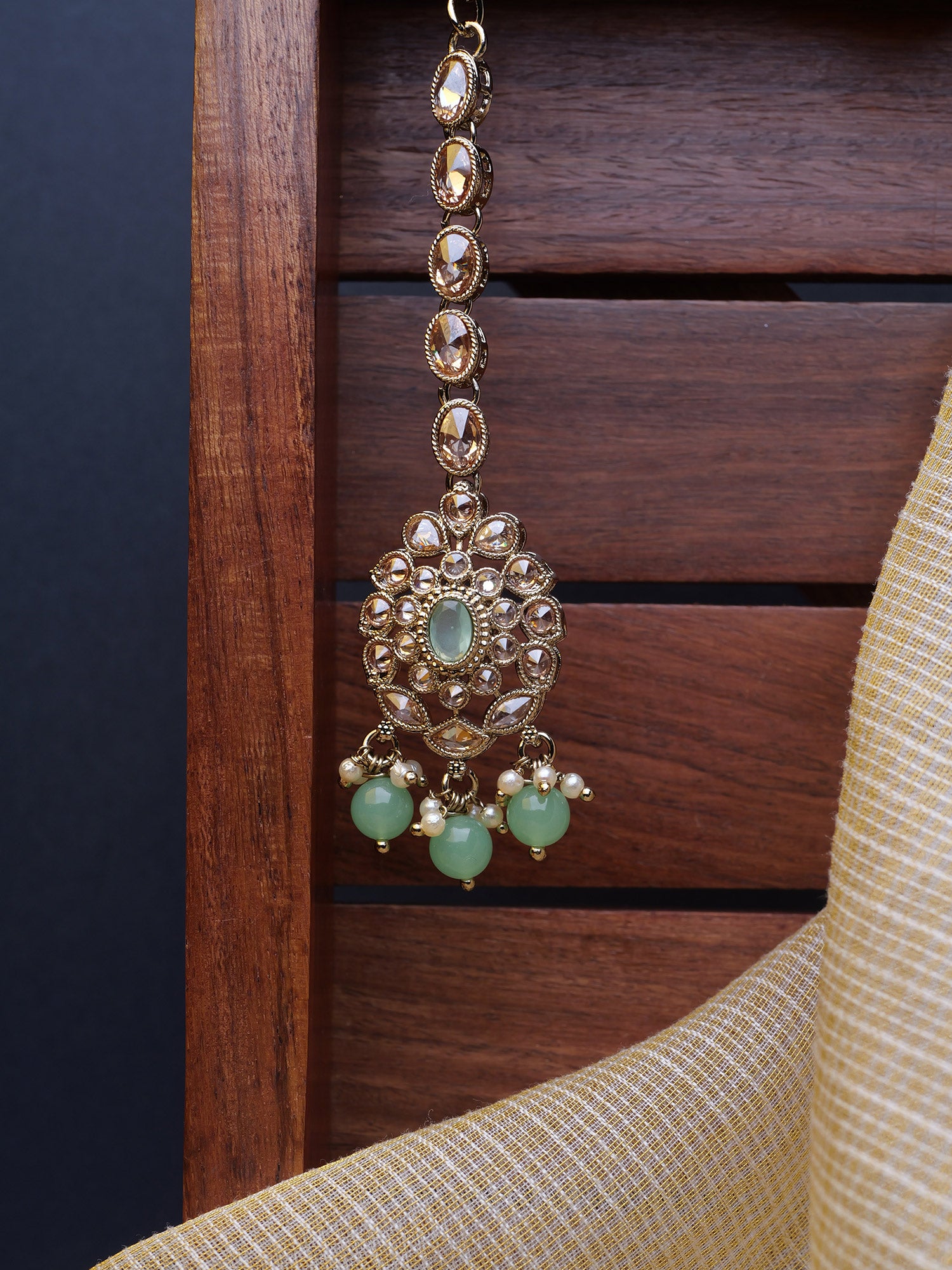 Anvika Maang Tikka in Mint
