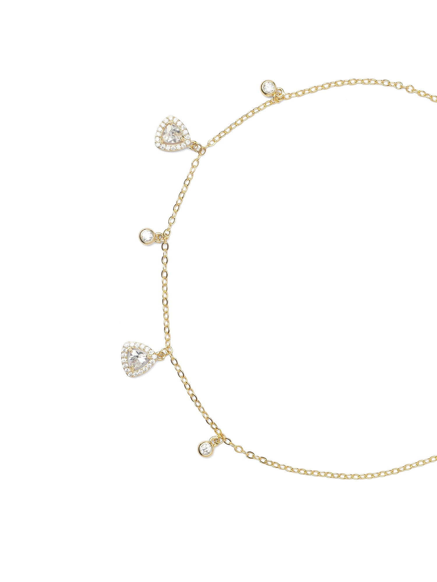 Anya Cubic Zironia Charm Anklet in Gold