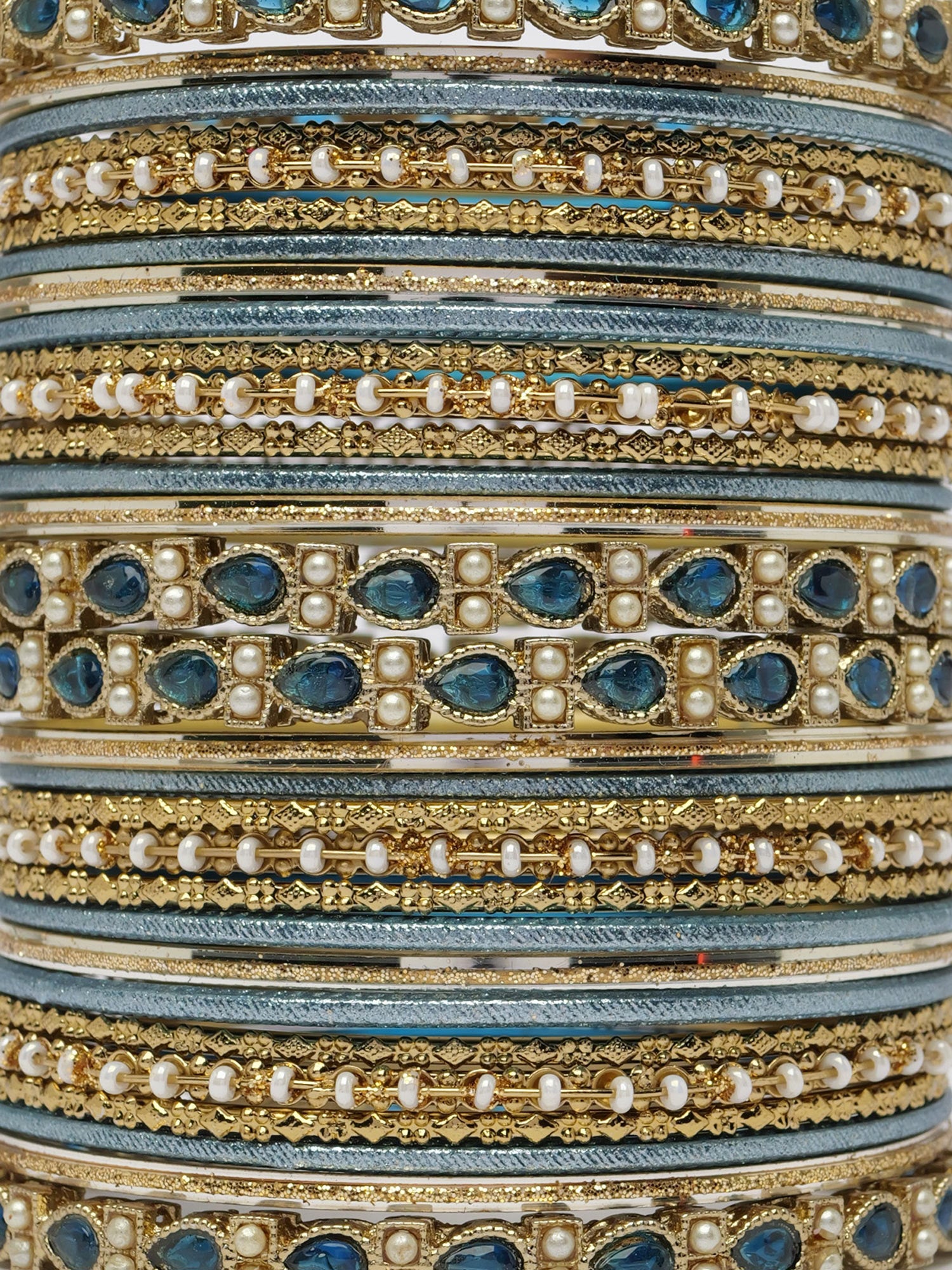 Arisha Bangle Set in Peacock Blue